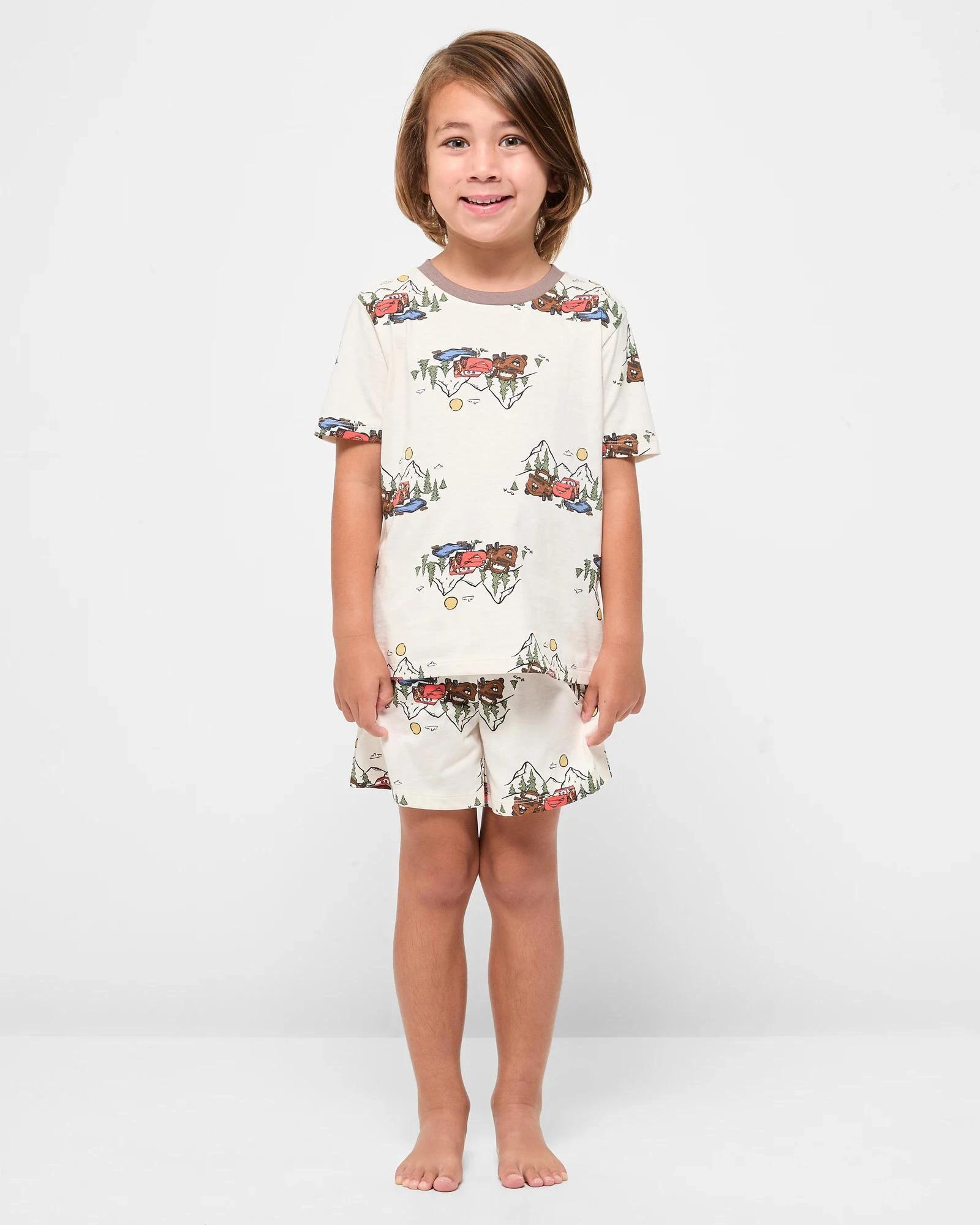 3 Disney Pixar Cars Australian Cotton Younger Boys Short Sleeve Pyjama Set 2 Pack - Brown BROWN, 3 of 4