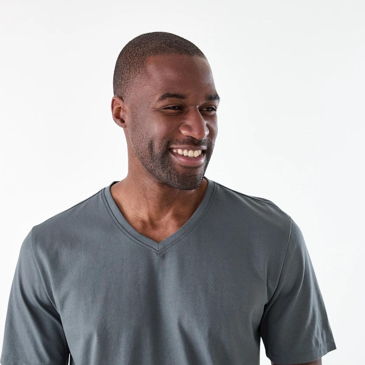 4 Plain V-Neck T-shirt Gry Seal, 4 of 6