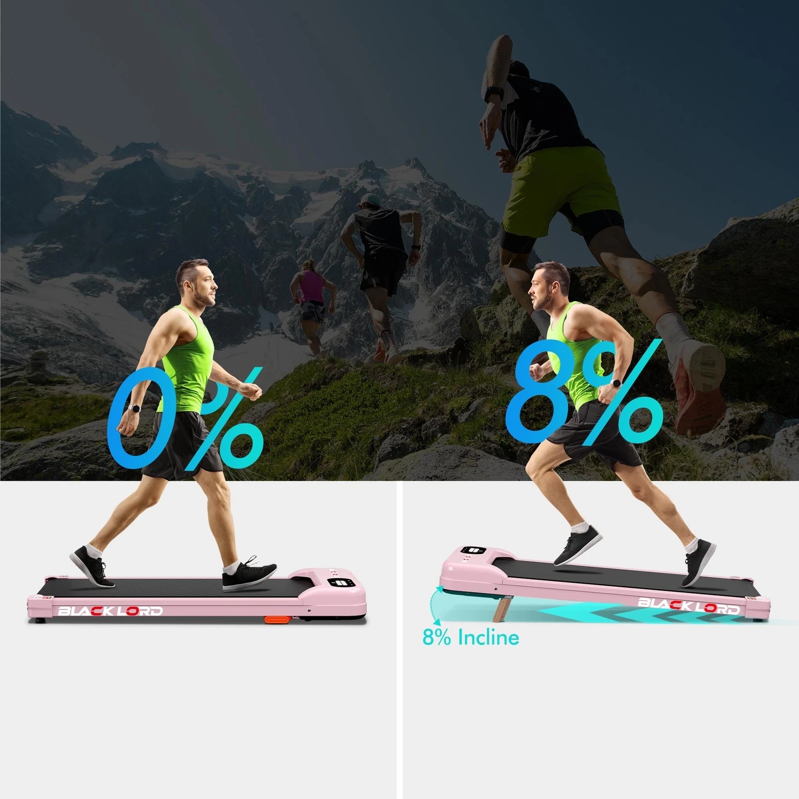 7 Black Lord Treadmill Electric Walking Pad Home Gym Incline Magnetic Remote - Pink, 7 of 10