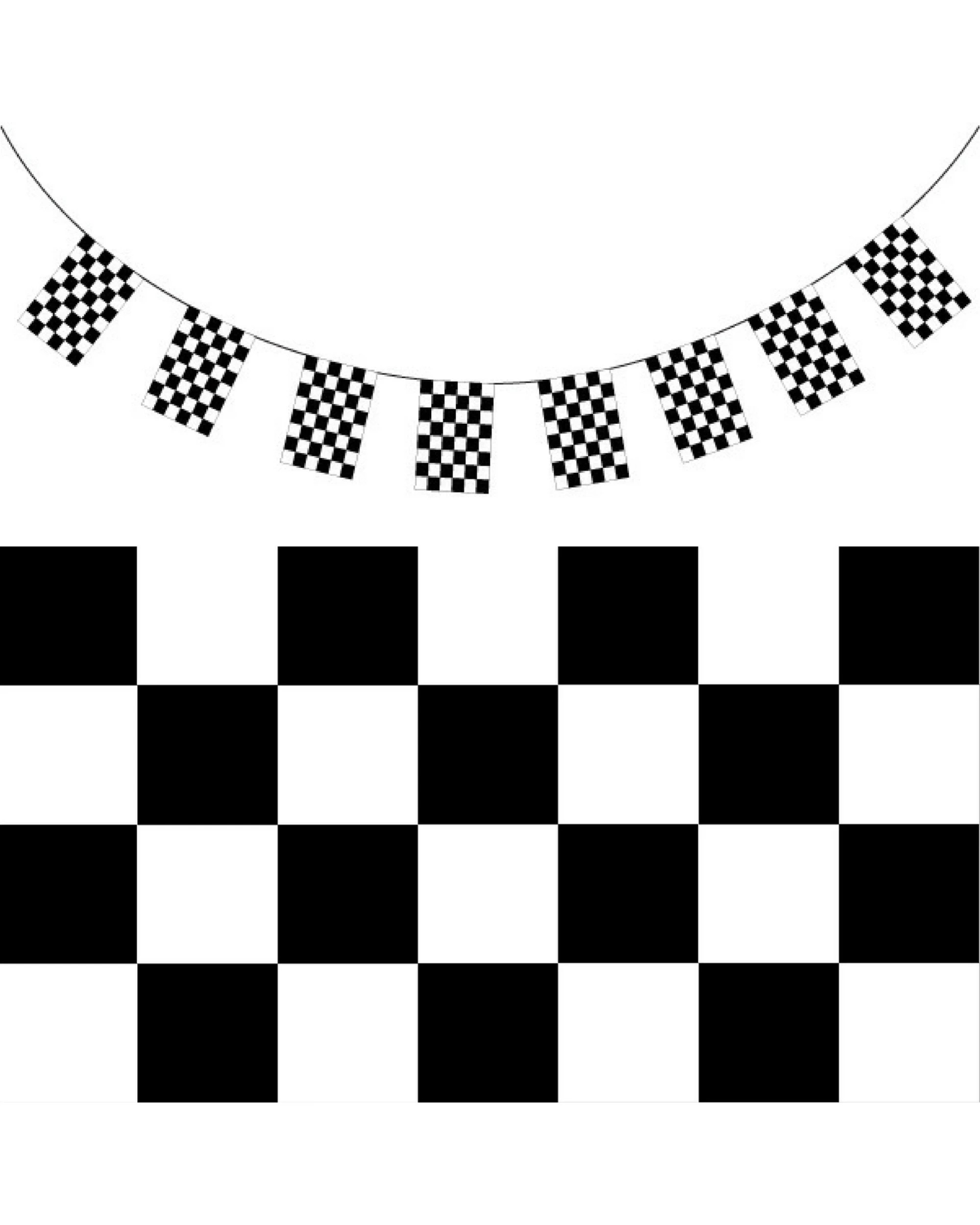 1 BR Costumes Checkered Bunting Flag for Race Car Decor, 1 of 4