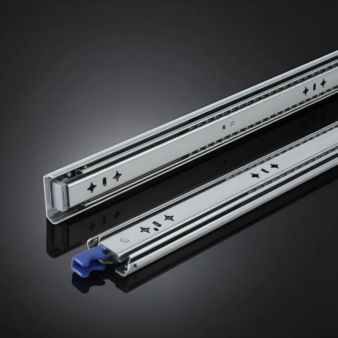 6 Giantz 2x Drawer Slides Heavy Duty Full Extension Locking 750-1500mm Length - Silver, 6 of 8