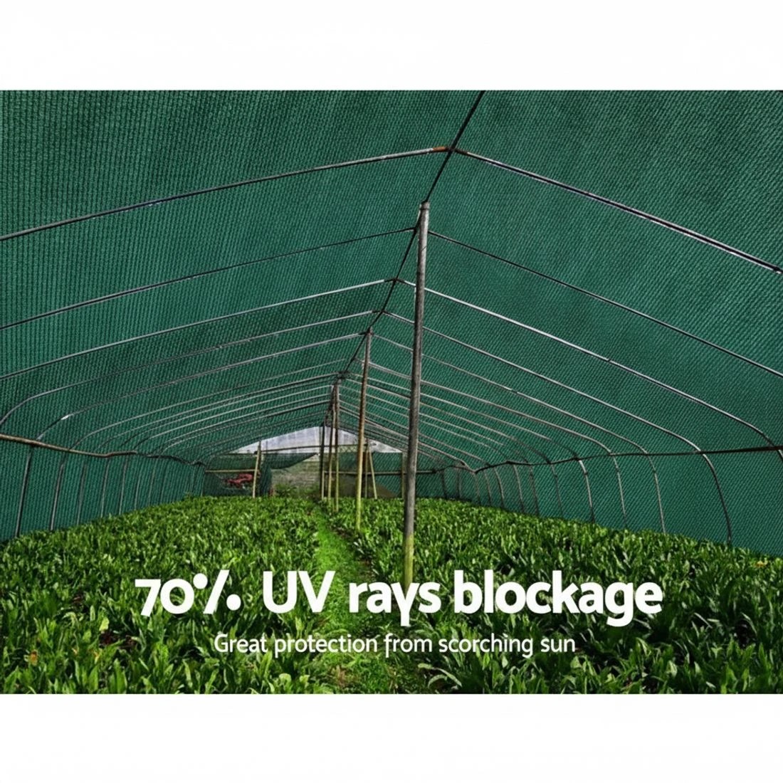 6 Instahut 70% Shade Cloth 3.66x20m Shadecloth Sail Heavy Duty - Green, 6 of 7
