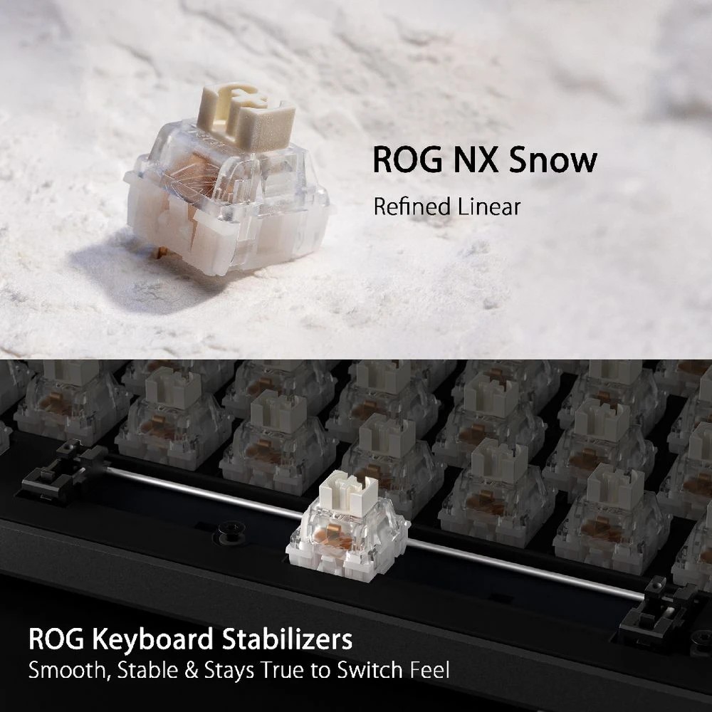 7 ASUS ROG Azoth Wireless Gaming Keyboard NX Snow Switch Black, 7 of 10