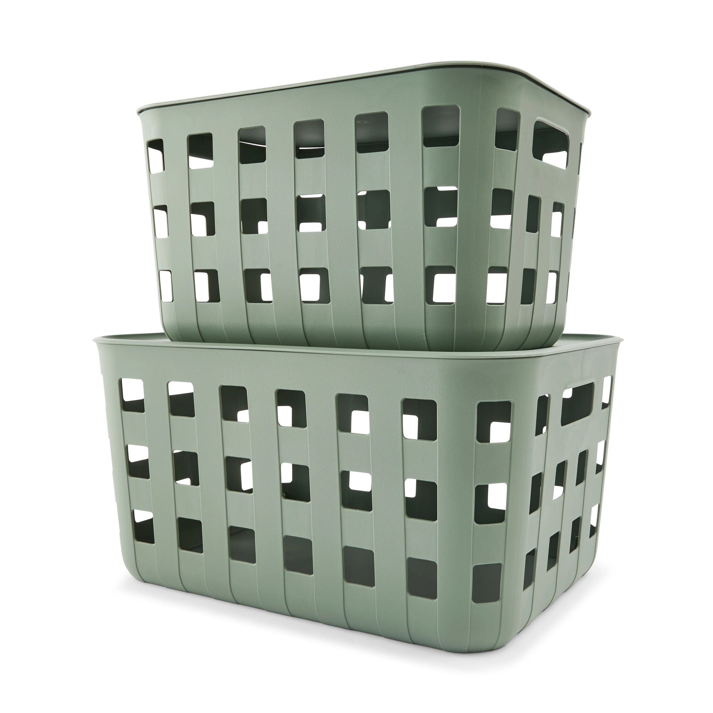 9 18L Rectangle Trellis Basket with Lid - Green, 9 of 9