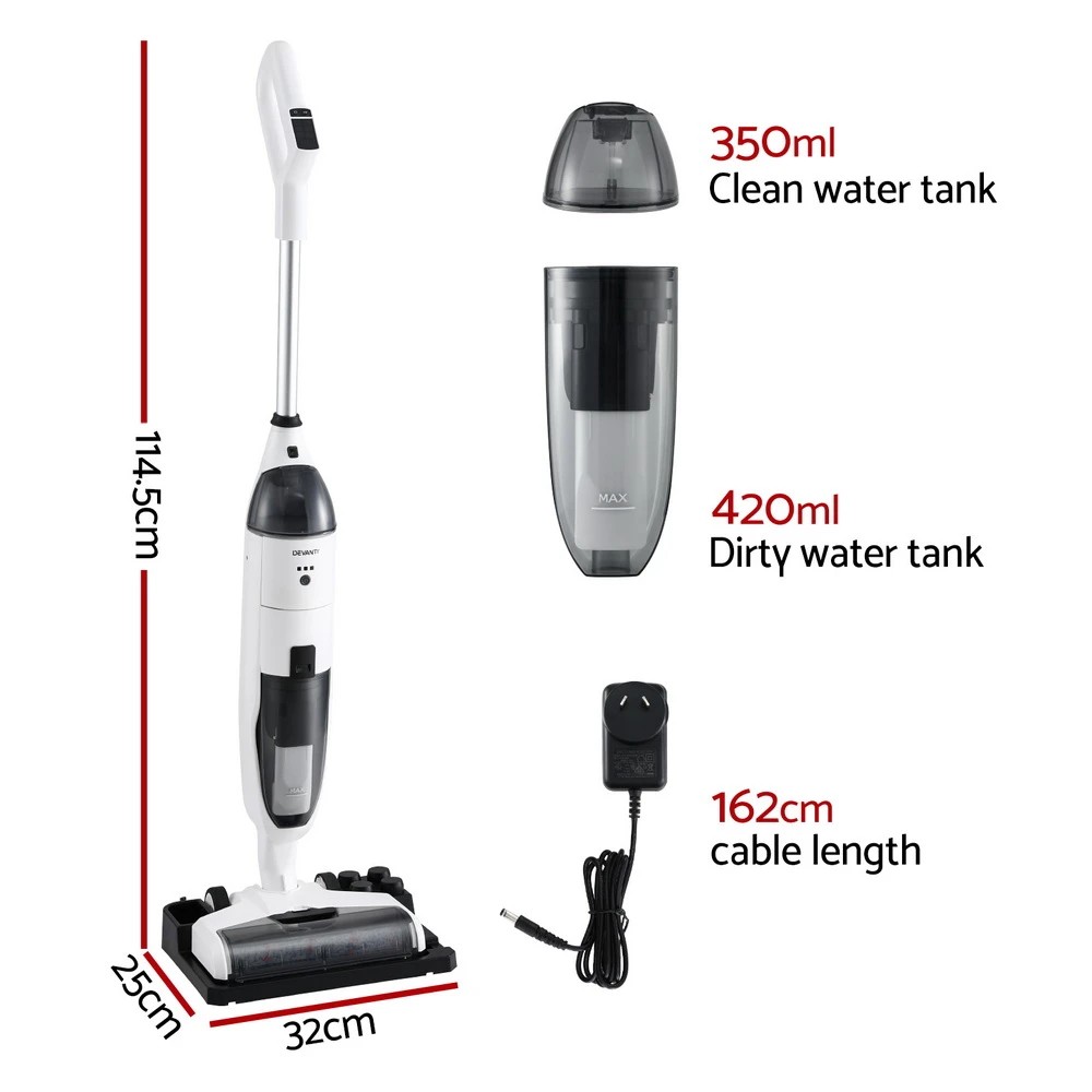 2 Devanti Wet Dry Stick Vacuum Cleaner 200W - White, 2 of 6