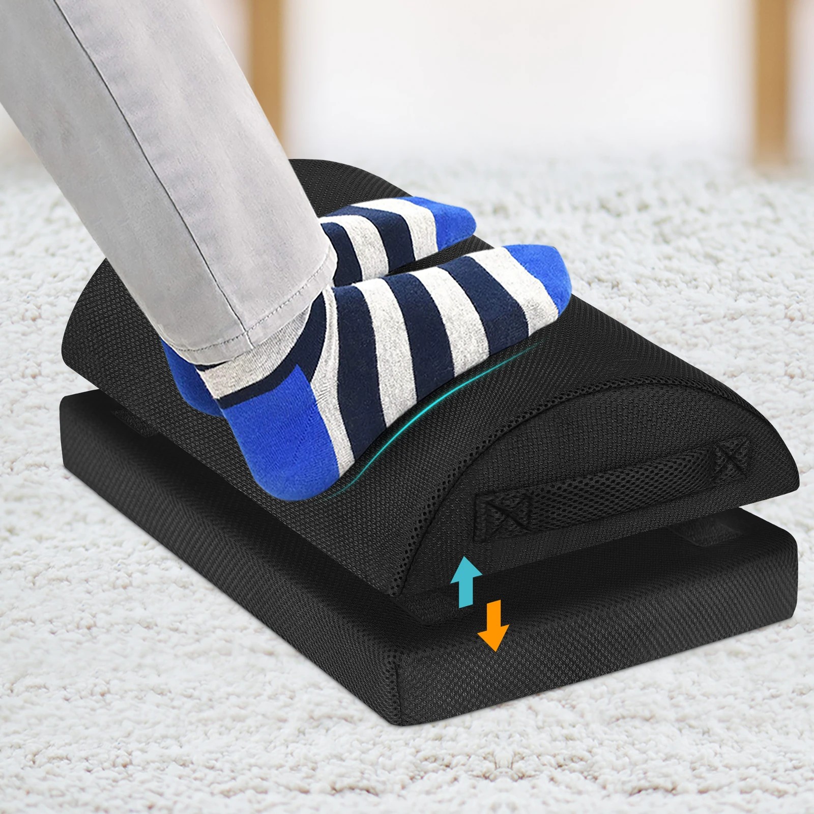 4 Starry Eucalypt Foot Rest Stool Foot Pad Foam Cushion Adjustable Pillow - Black, 4 of 4