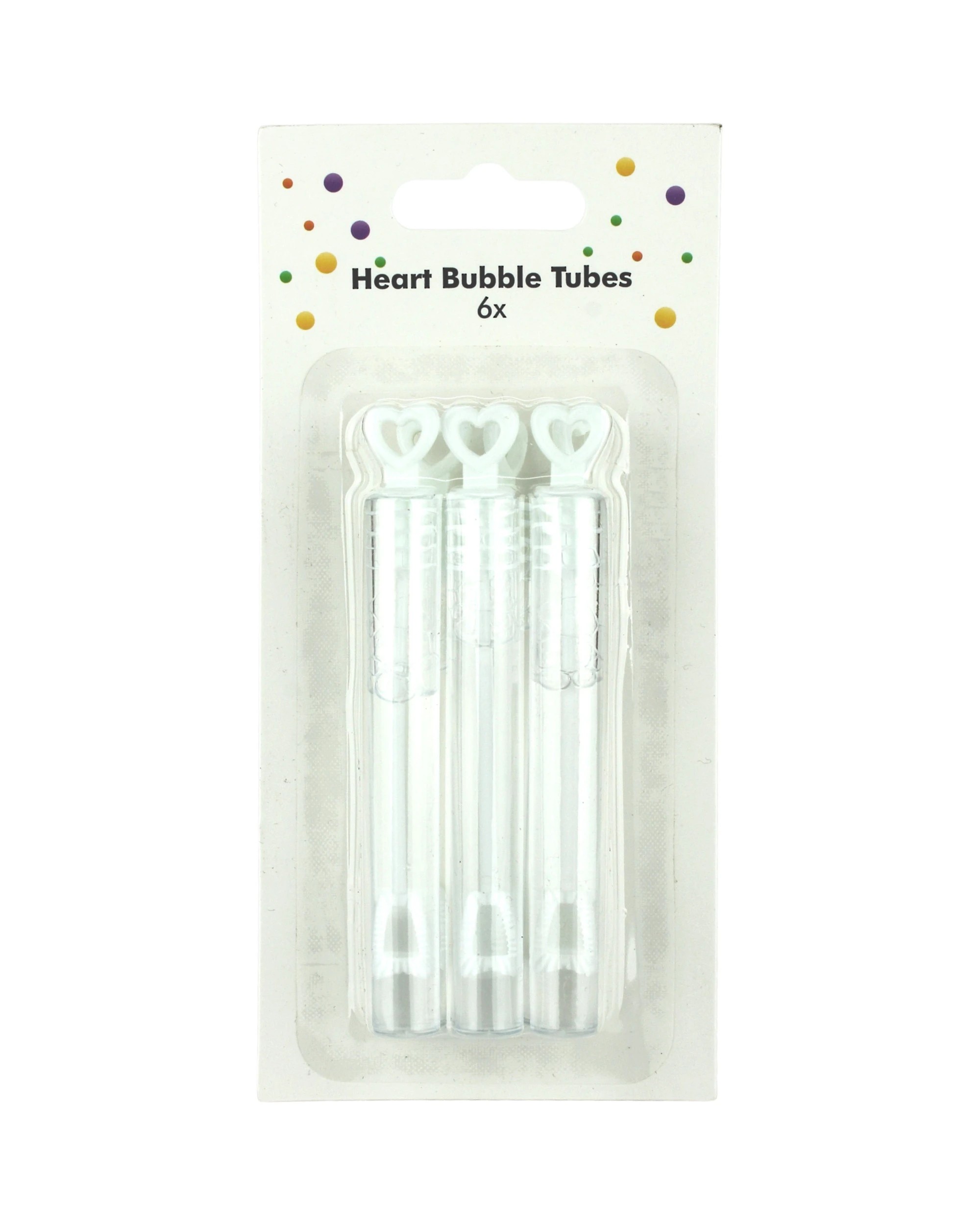 1 Party Maker Mini Love Heart Bubble Wands Pack of 6 - White, 1 of 1
