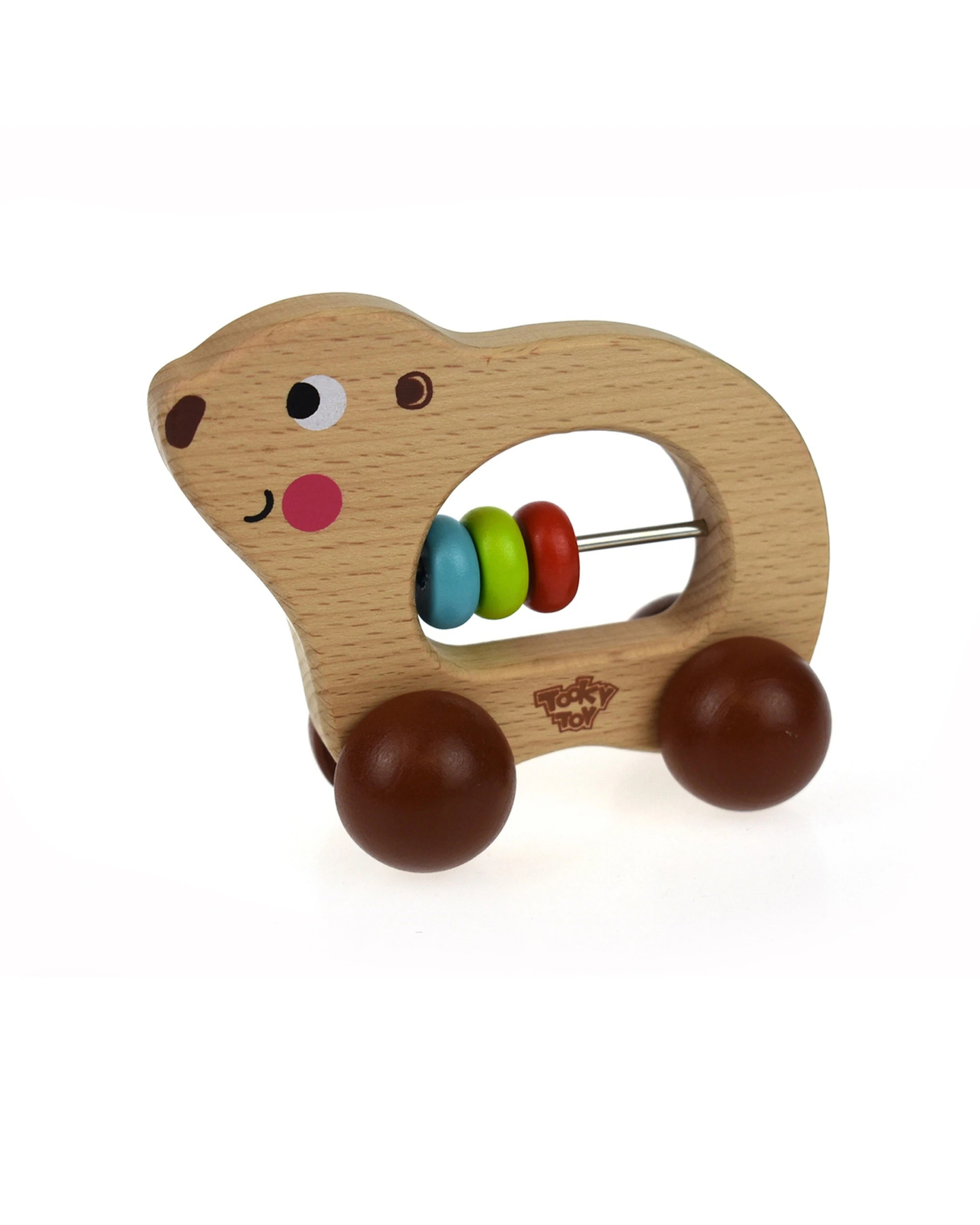 1 Tooky Toys Animal Roller Bear Interactive Toddler Childrens Push Pull Toy - Multi, 1 of 2