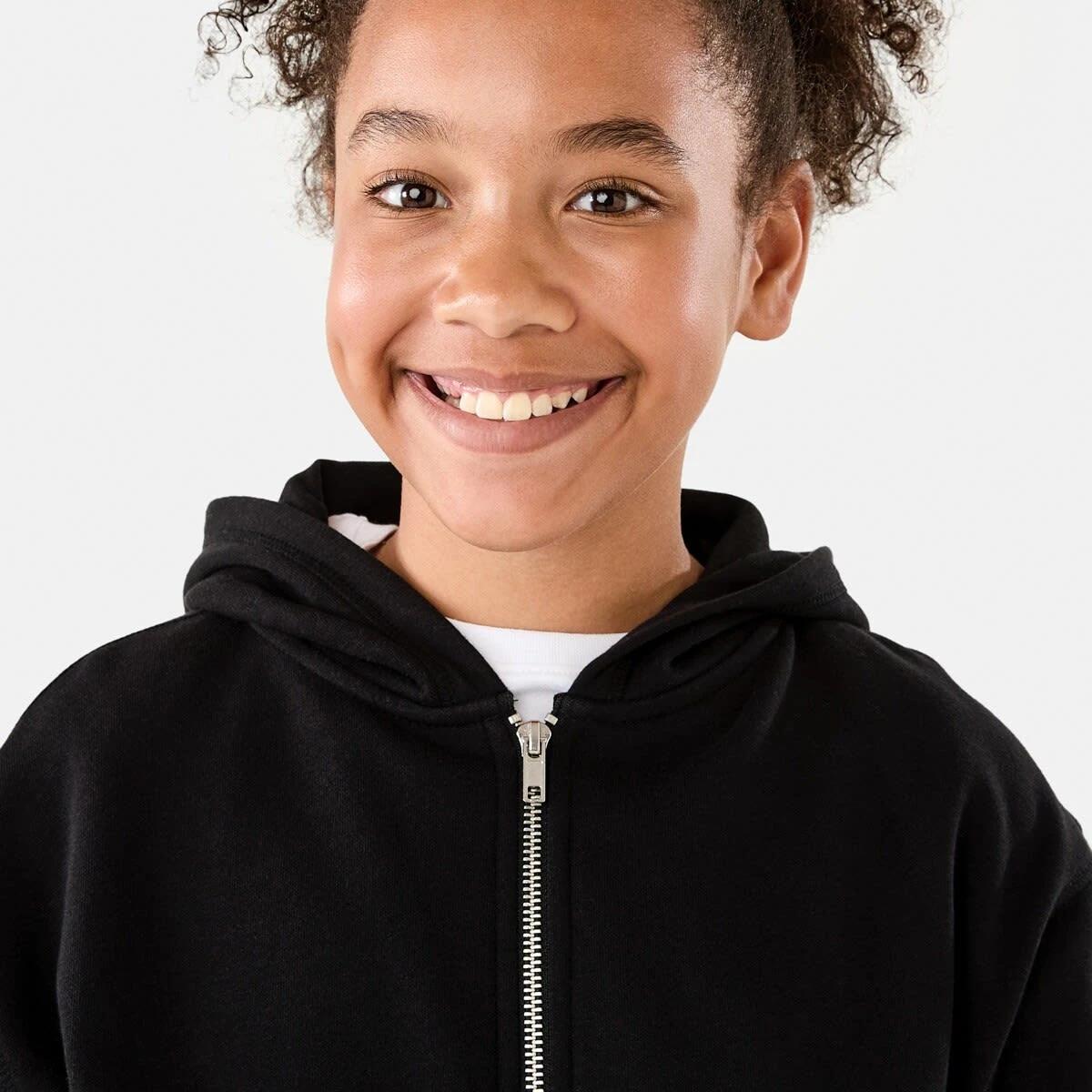 3 Cropped Zip Through Hoodie Black, 3 of 10