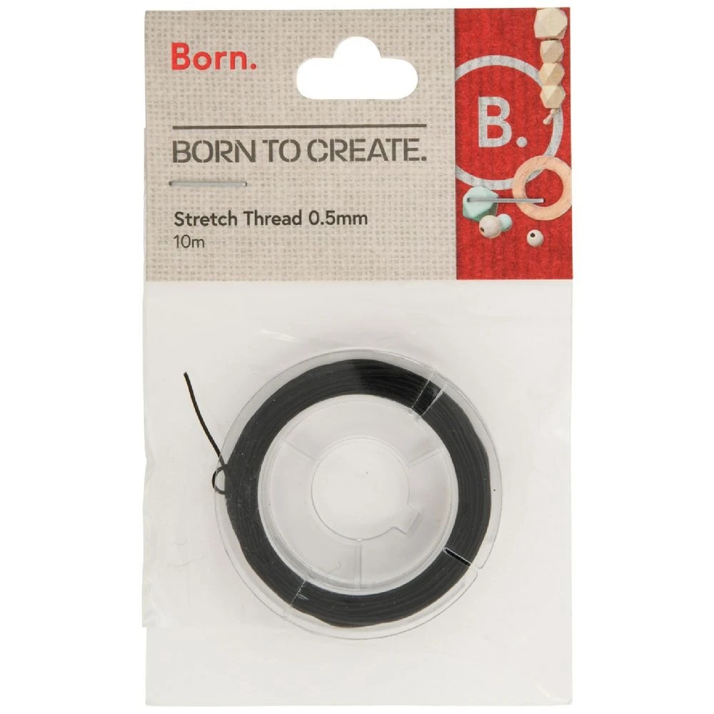 1 Born 0.5mm Stretch Thread 10m Black, 1 of 2