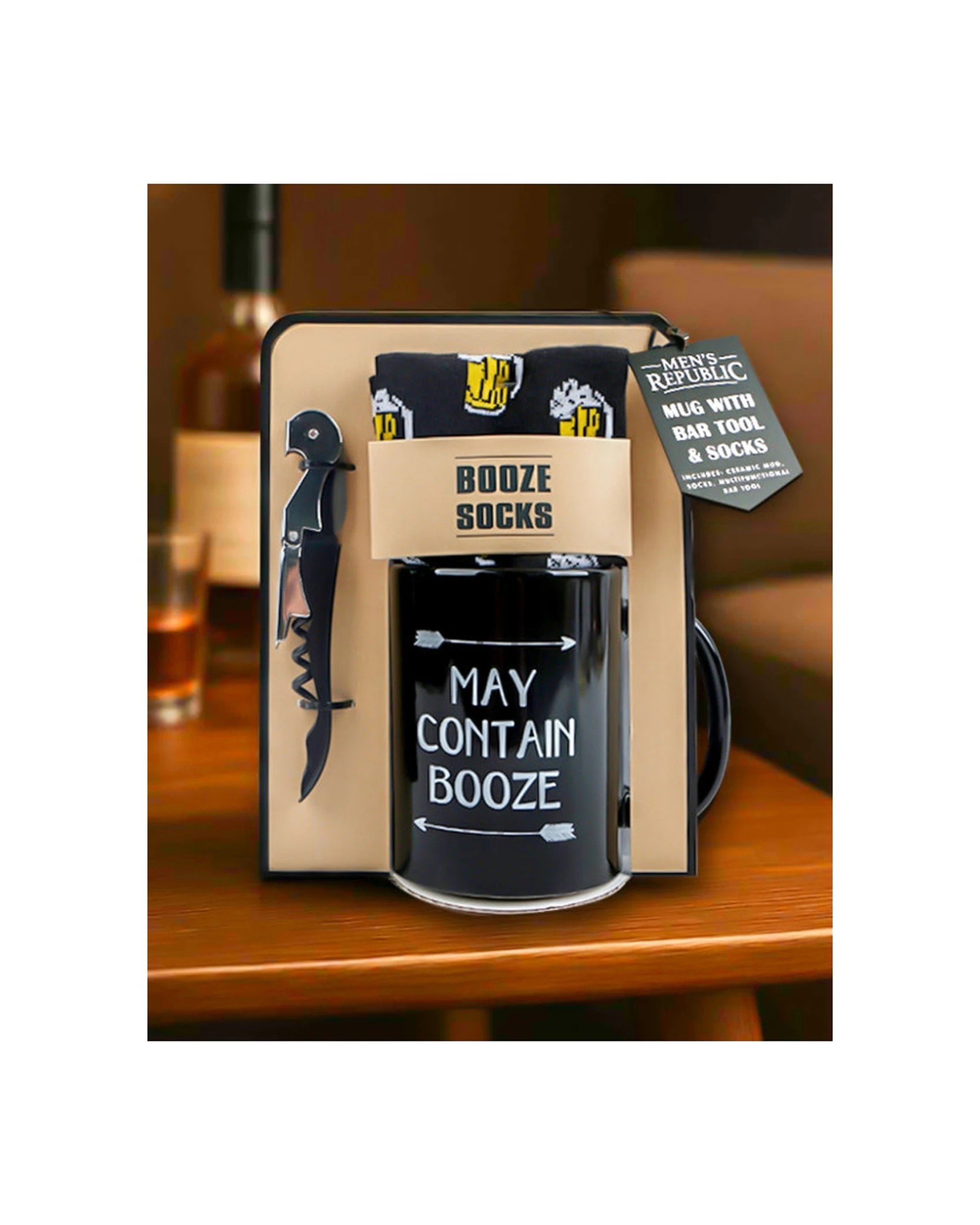 4 Mens Republic Ceramic Mug Set With Beer Socks And Bar Multitool Gift Set For Men - Black, 4 of 4