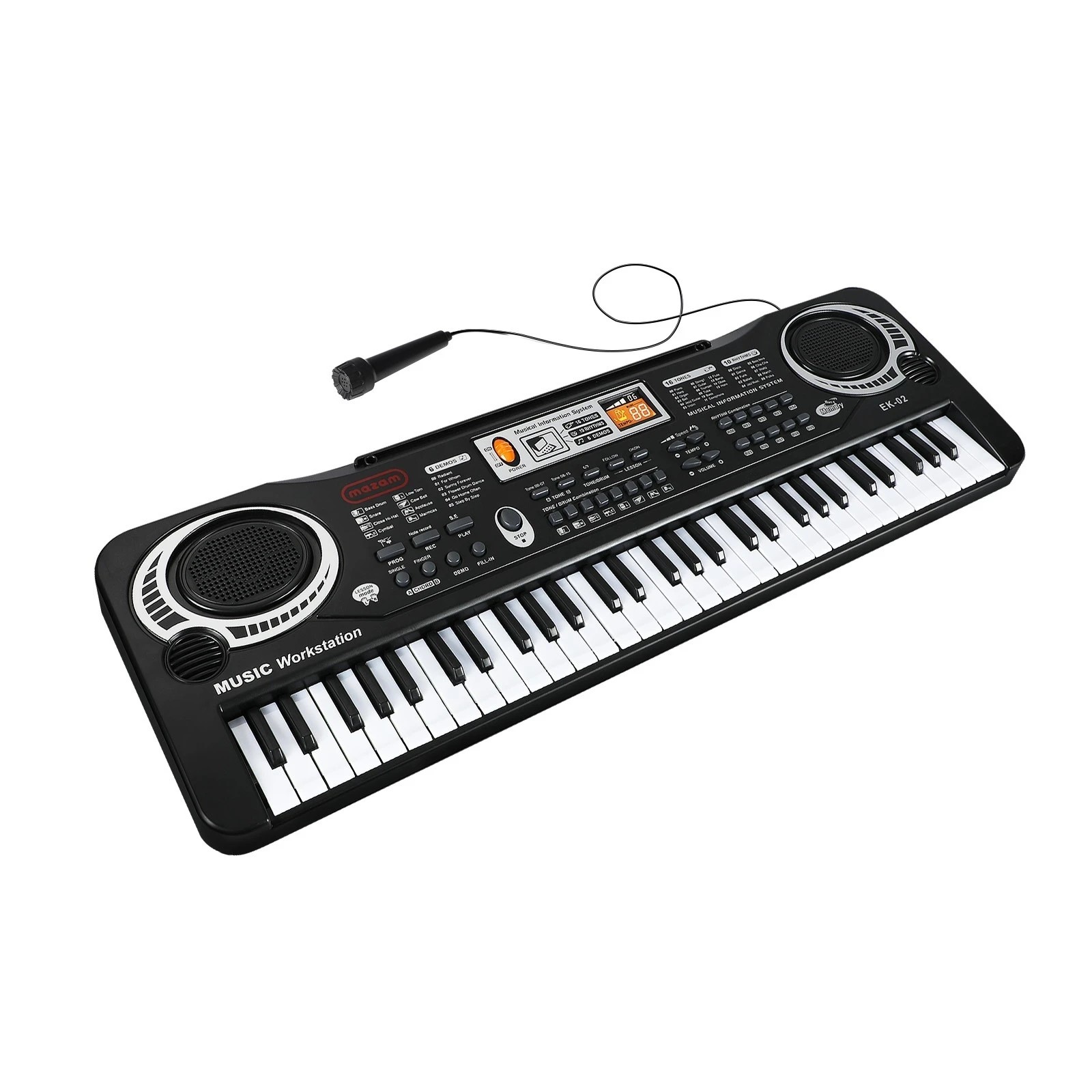 1 Mazam 61 Keys Piano Keyboard Electronic Musical Kids Toy Gift - Black, 1 of 10