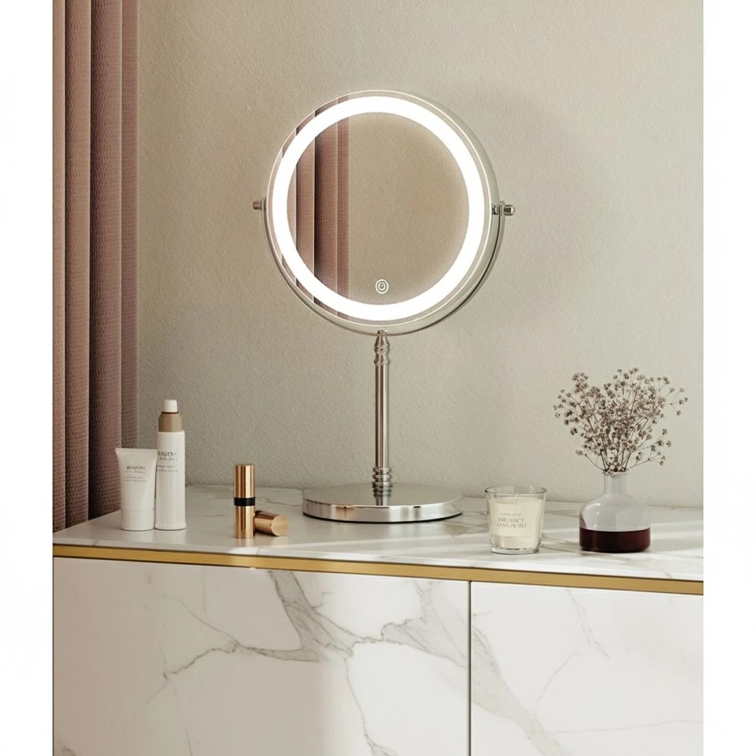 4 Embellir Makeup Mirror 20x20cm 10X Magnifying with LED Light Rotation Tabletop - Multi, 4 of 6