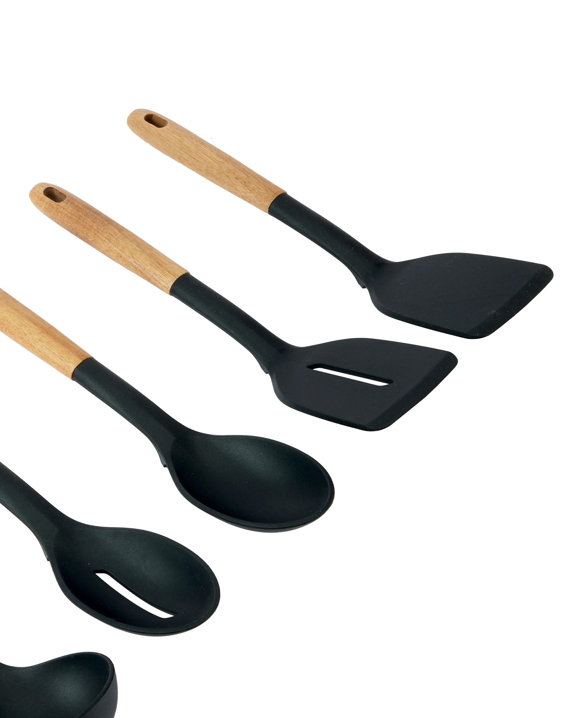 8 Set of 5 Silicone Utensils with Acacia Handles, 8 of 10