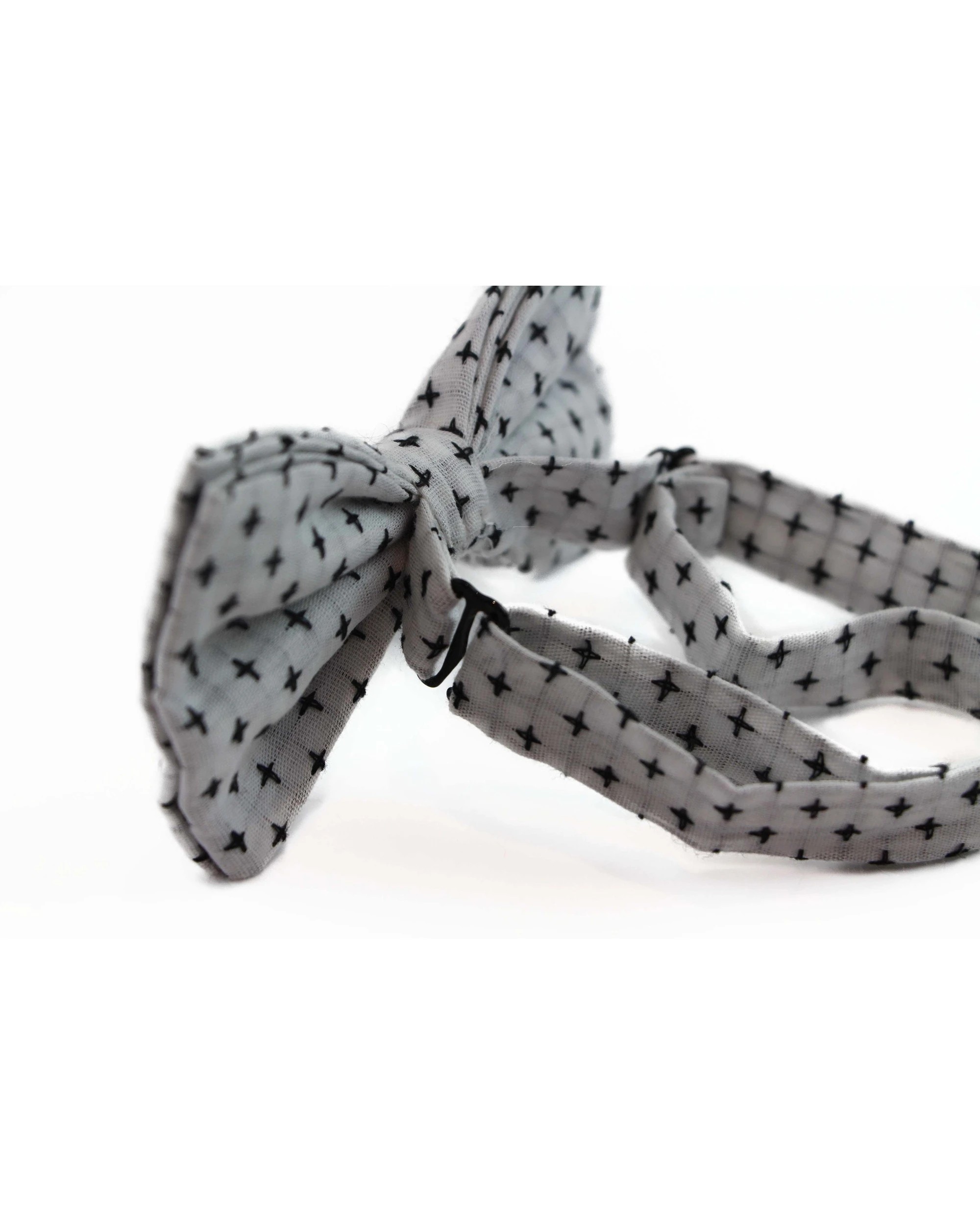 2 Zasel Mens White With Black Star Patterned Cotton Bow Tie - Multi, 2 of 4