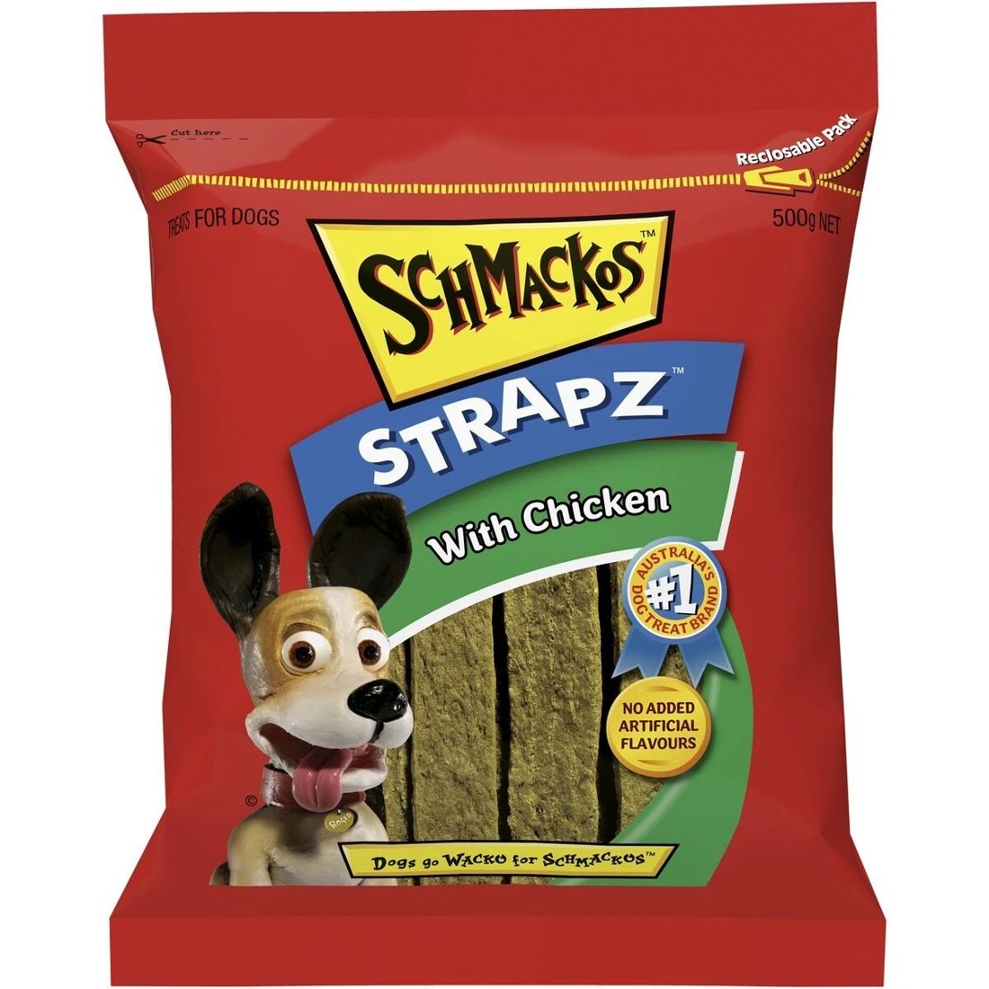 1 Schmackos Snacks Strapz Chicken 500g 4pk, 1 of 1