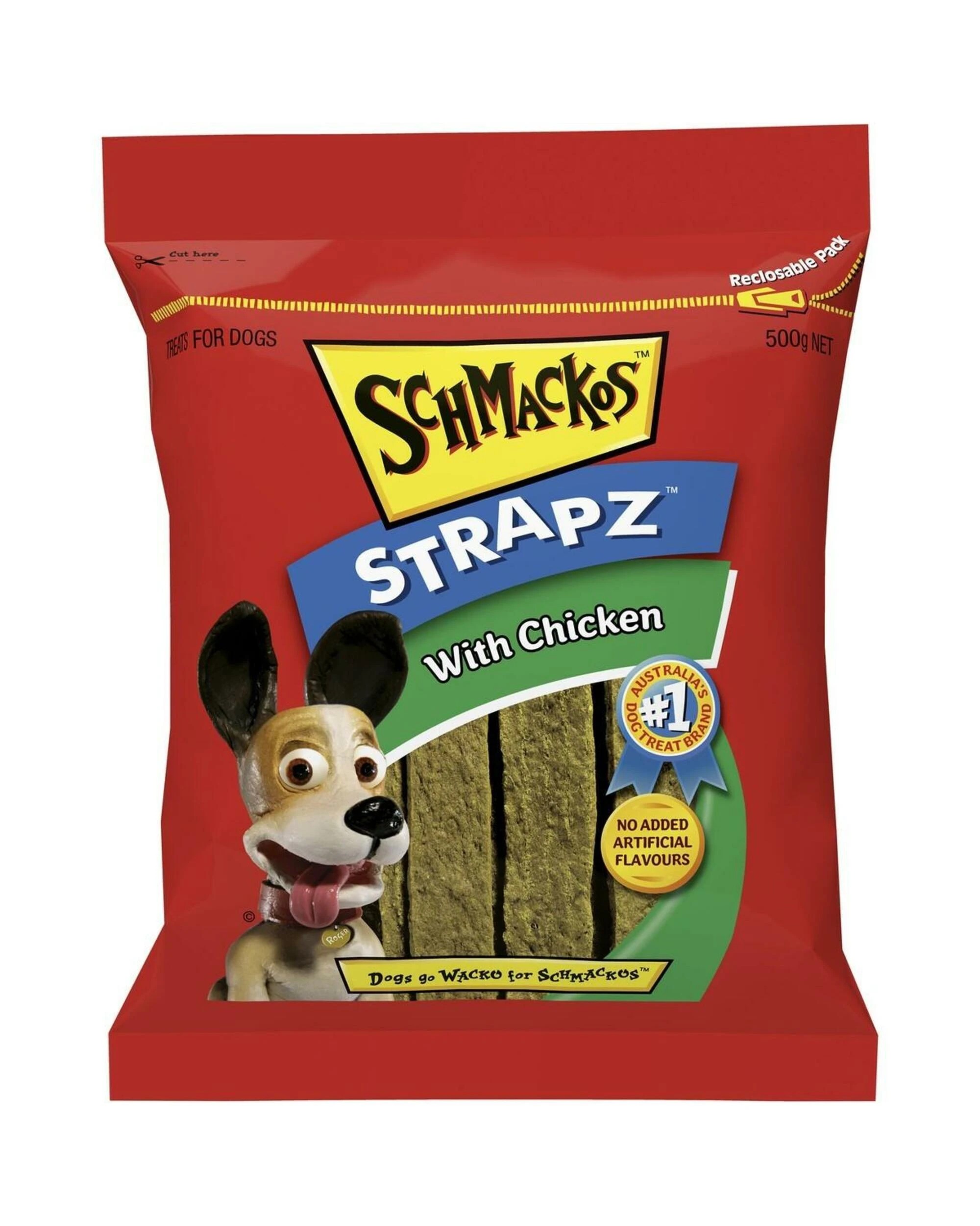 1 Schmackos Snacks Strapz Chicken 500g 4pk, 1 of 1