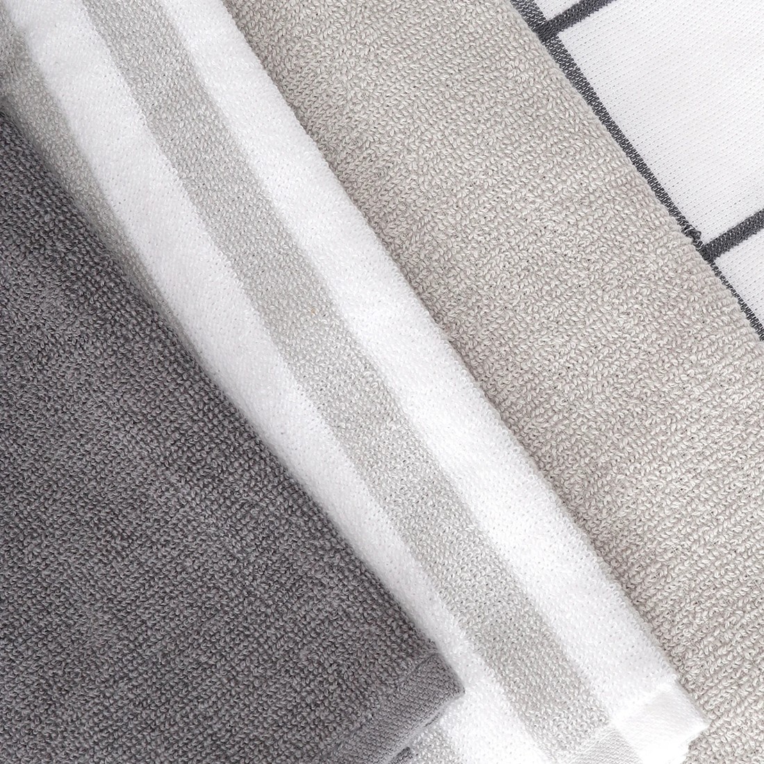 2 4 Pack Grey Linear Terry Tea Towels, 2 of 7