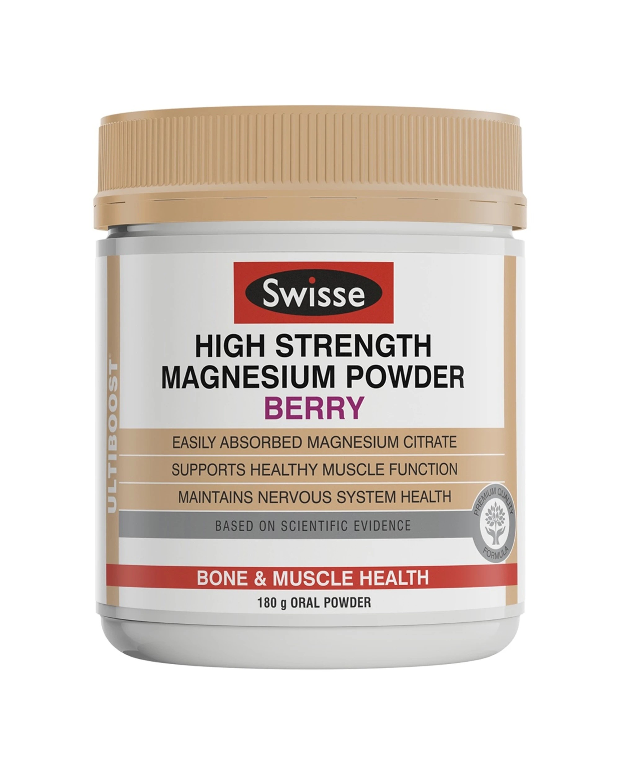 1 Swisse High Strength Magnesium Muscle Support Oral Powder Supplement Berry 180g, 1 of 1