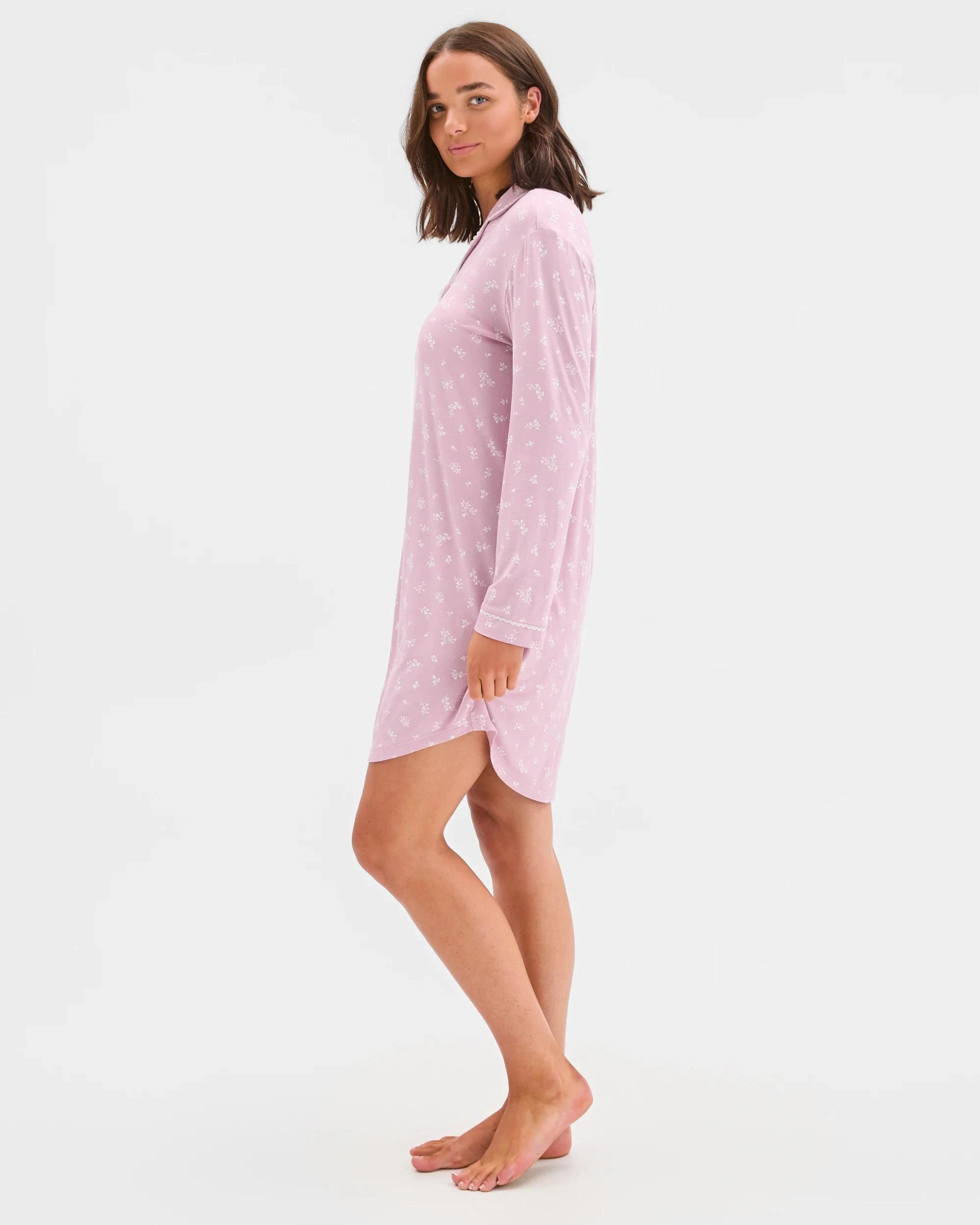 4 Target Woman Bamboo Soft Comfort Long Sleeve T-Shirt Nightie FLORAL, 4 of 6