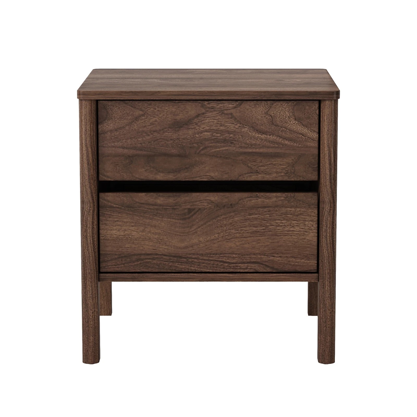 6 Oikiture 2x Bedside Table 2 Drawers Side Table Nightstand Handle-free - Brown, 6 of 10
