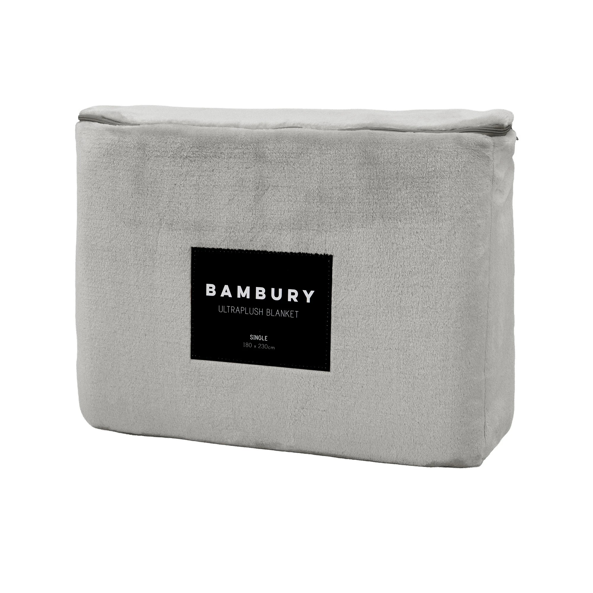 3 Bambury Solid Ultraplush Polyester Cosy Blanket - Super King Bed - Silver, 3 of 4