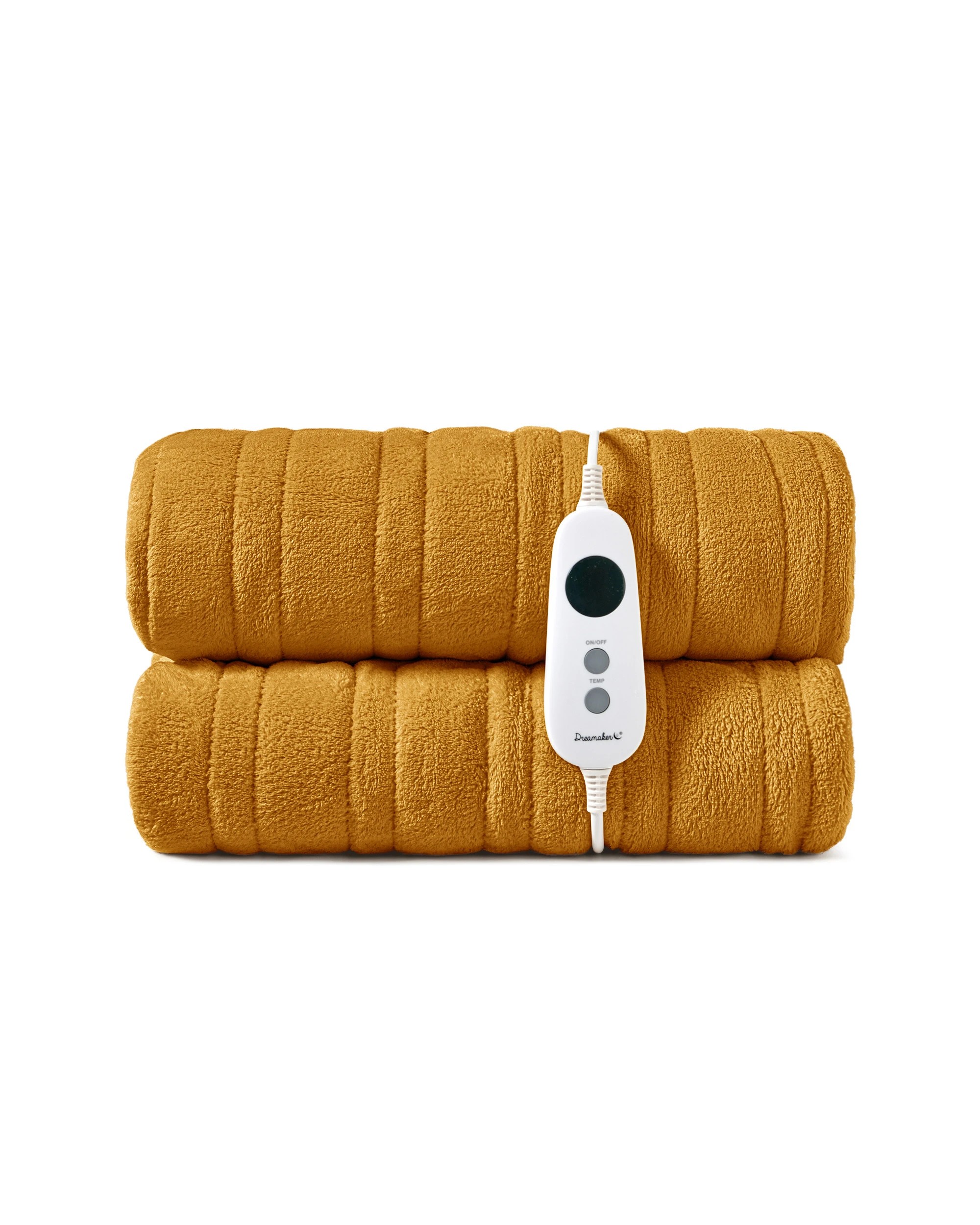 2 Dreamaker Kingston Coral Fleece Electric Heated Throw Blanket 180x200cm - Mustard, 2 of 7