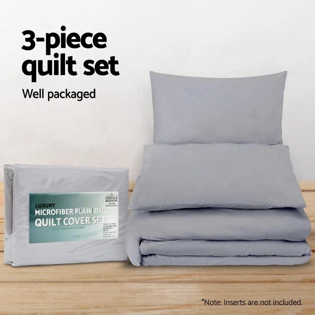 5 Giselle Bedding Quilt Cover Set Classic  King - King Bed - Grey, 5 of 8