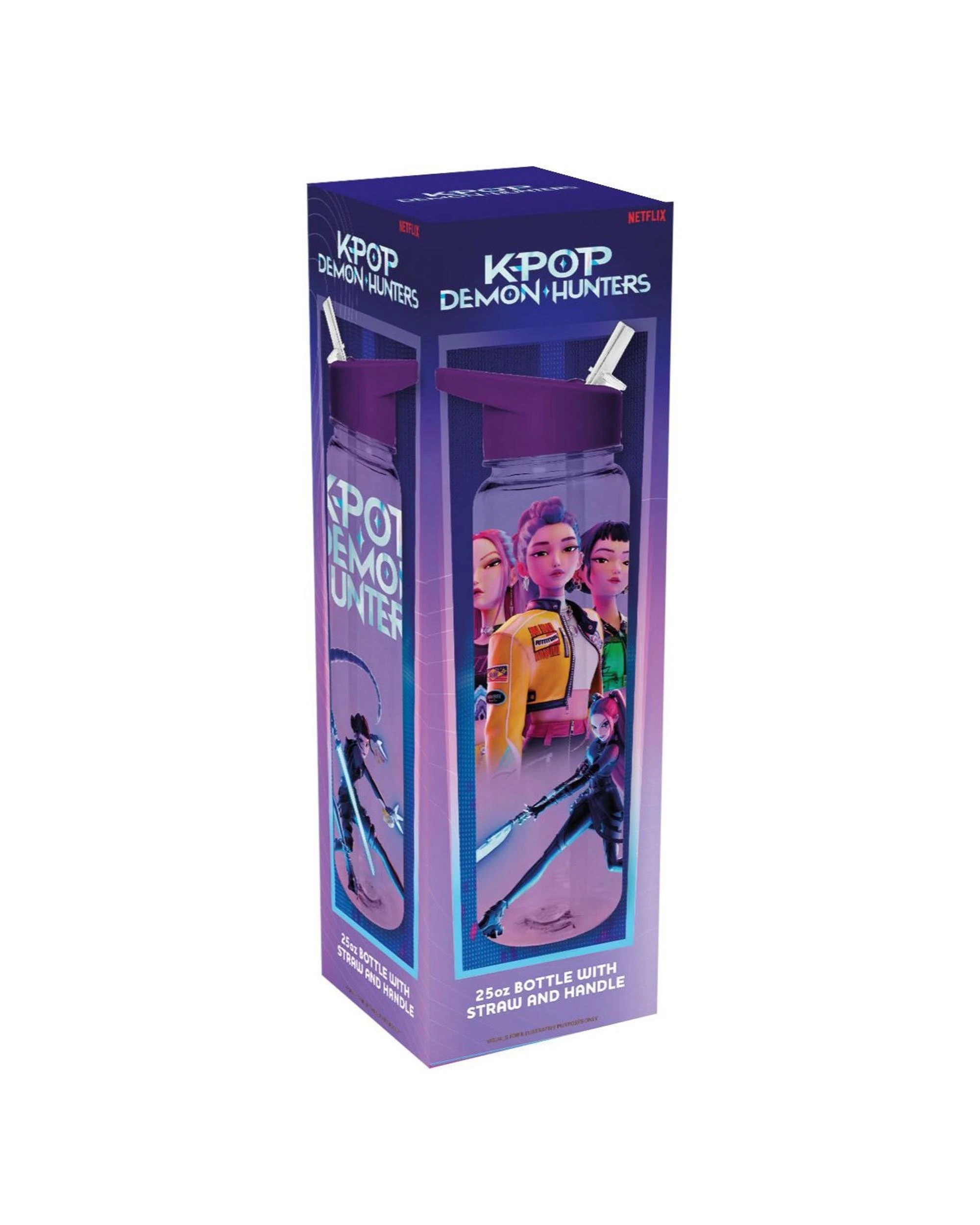 1 K-Pop Demon Hunters Battle 700ml Plastic Drink Bottle with Straw, 1 of 2