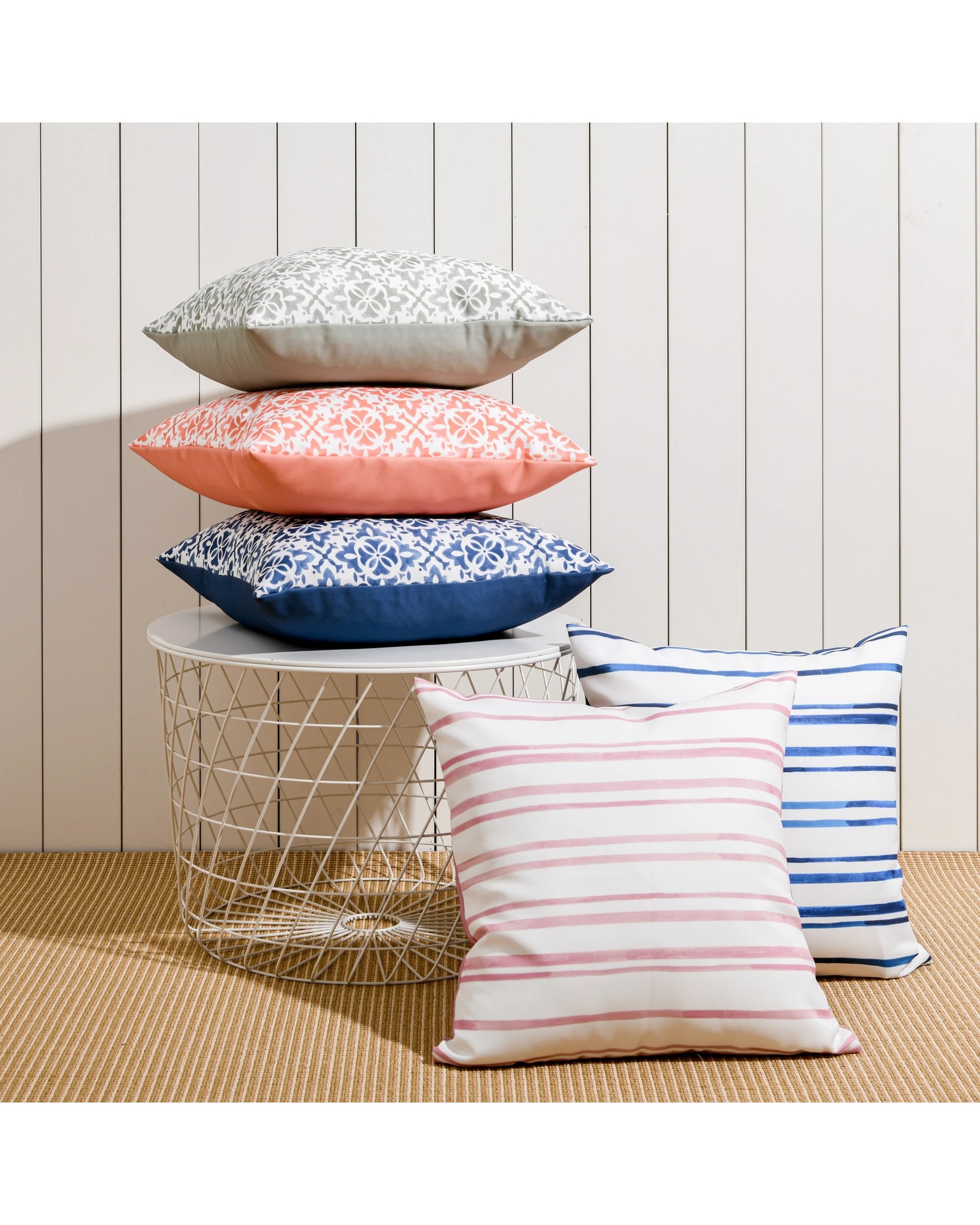 3 Vibes Morocco Printed Outdoor Cushion 50x50cm - Blue, 3 of 4