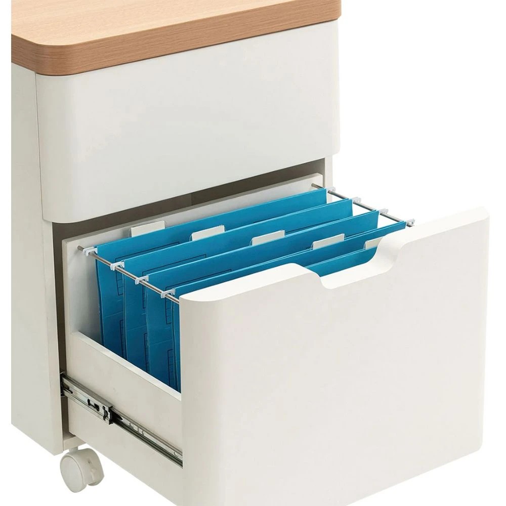 8 Marstrand 2-Drawer Pedestal Oak and White  Cabinets Pedestals, 8 of 10