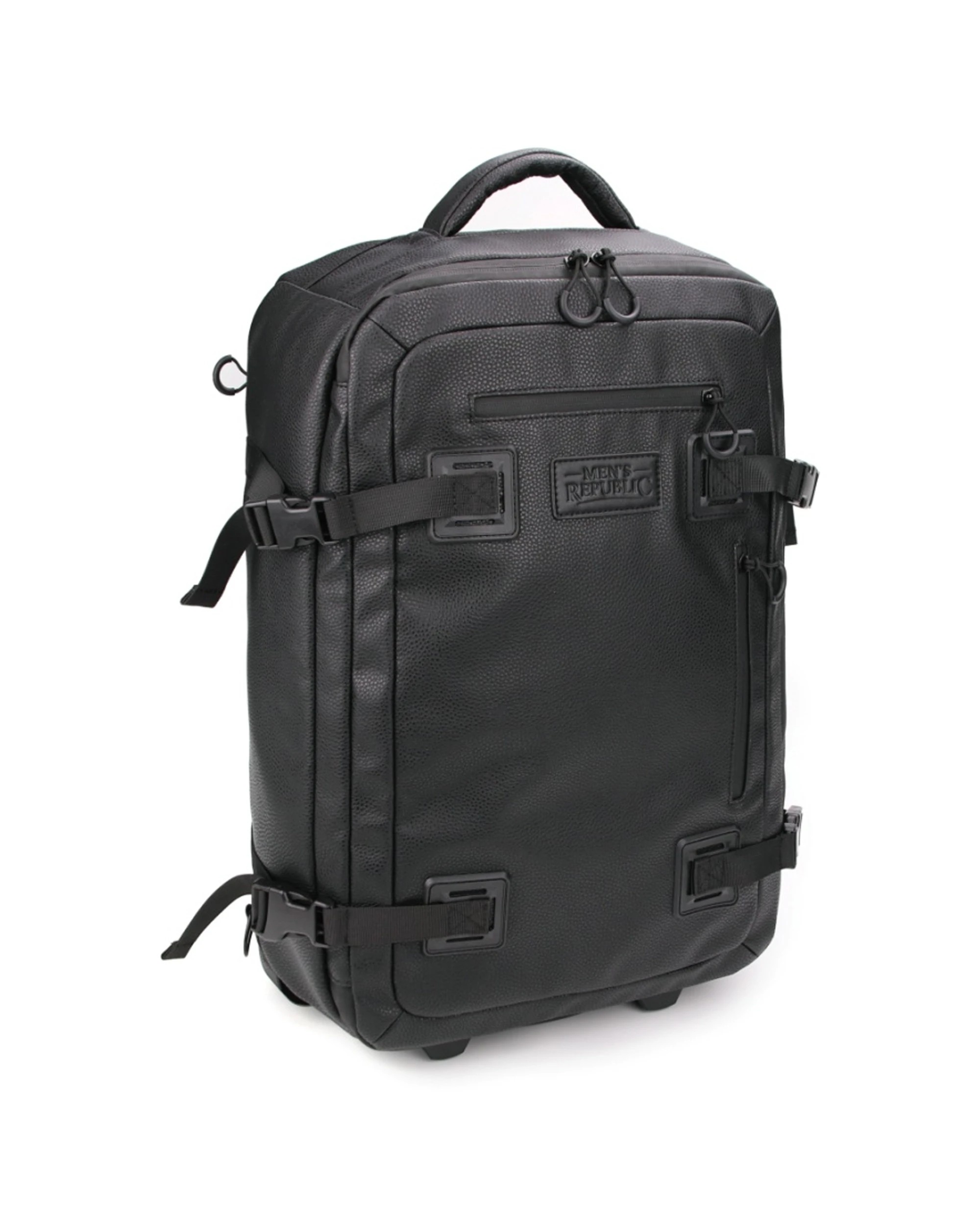 4 Men's Republic Carryon Travel Bag Soft Pebble Cow Hide Faux Leather 55cm - Grey, 4 of 7