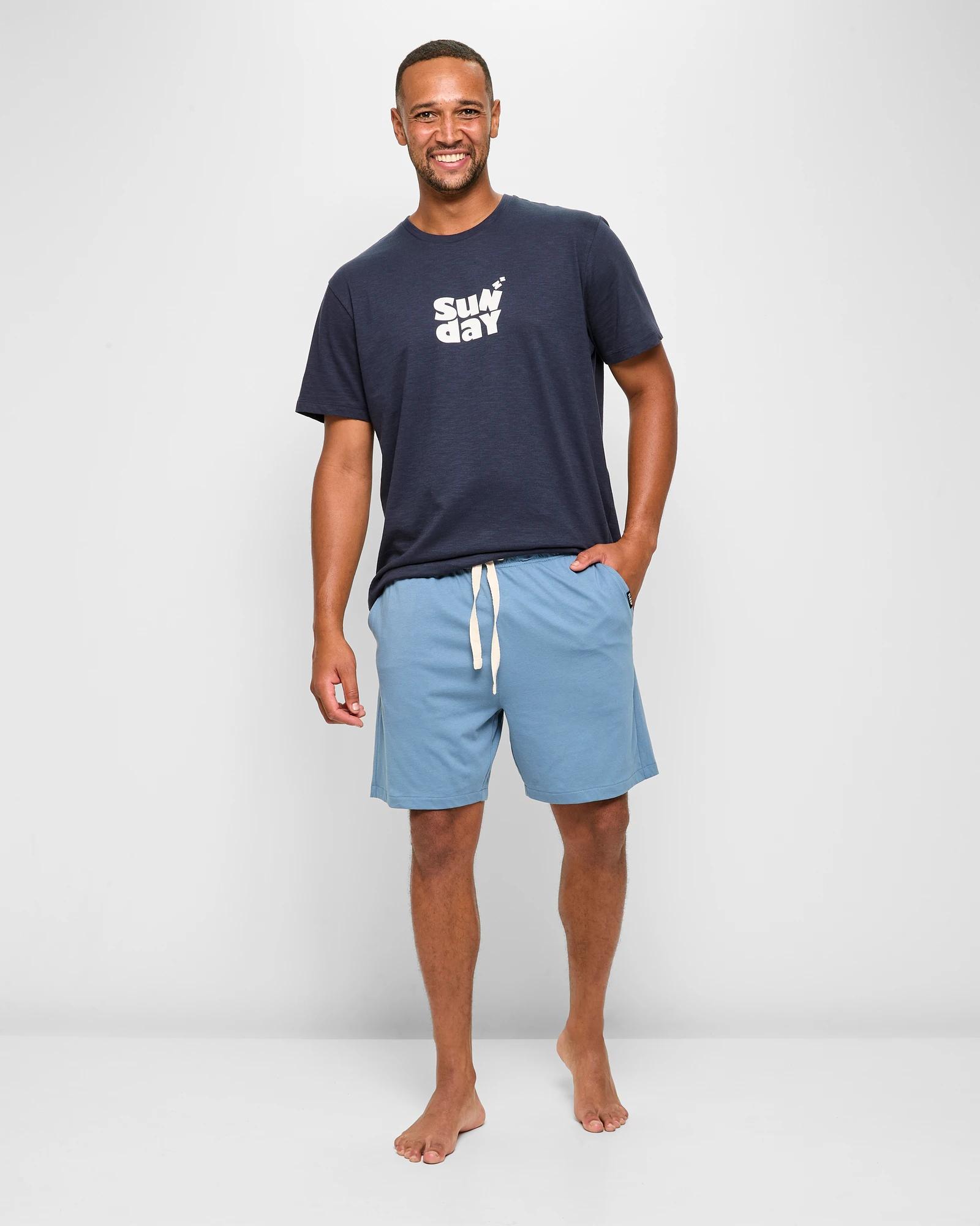 2 Australian Cotton Jersey Sleep Shorts - Maxx BLUE, 2 of 5