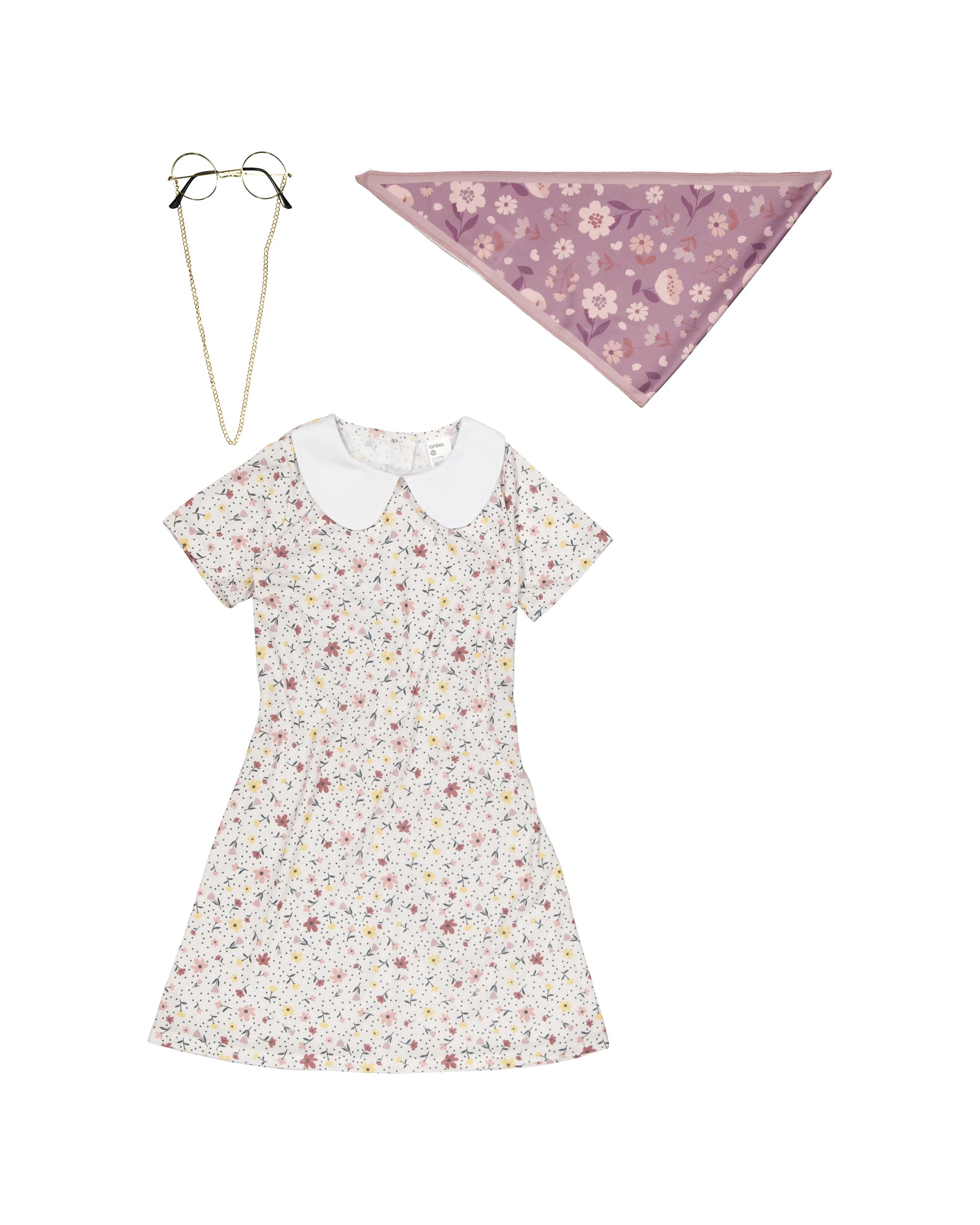 1 3 Piece Old Lady Costume - Ages 4-6, 1 of 4