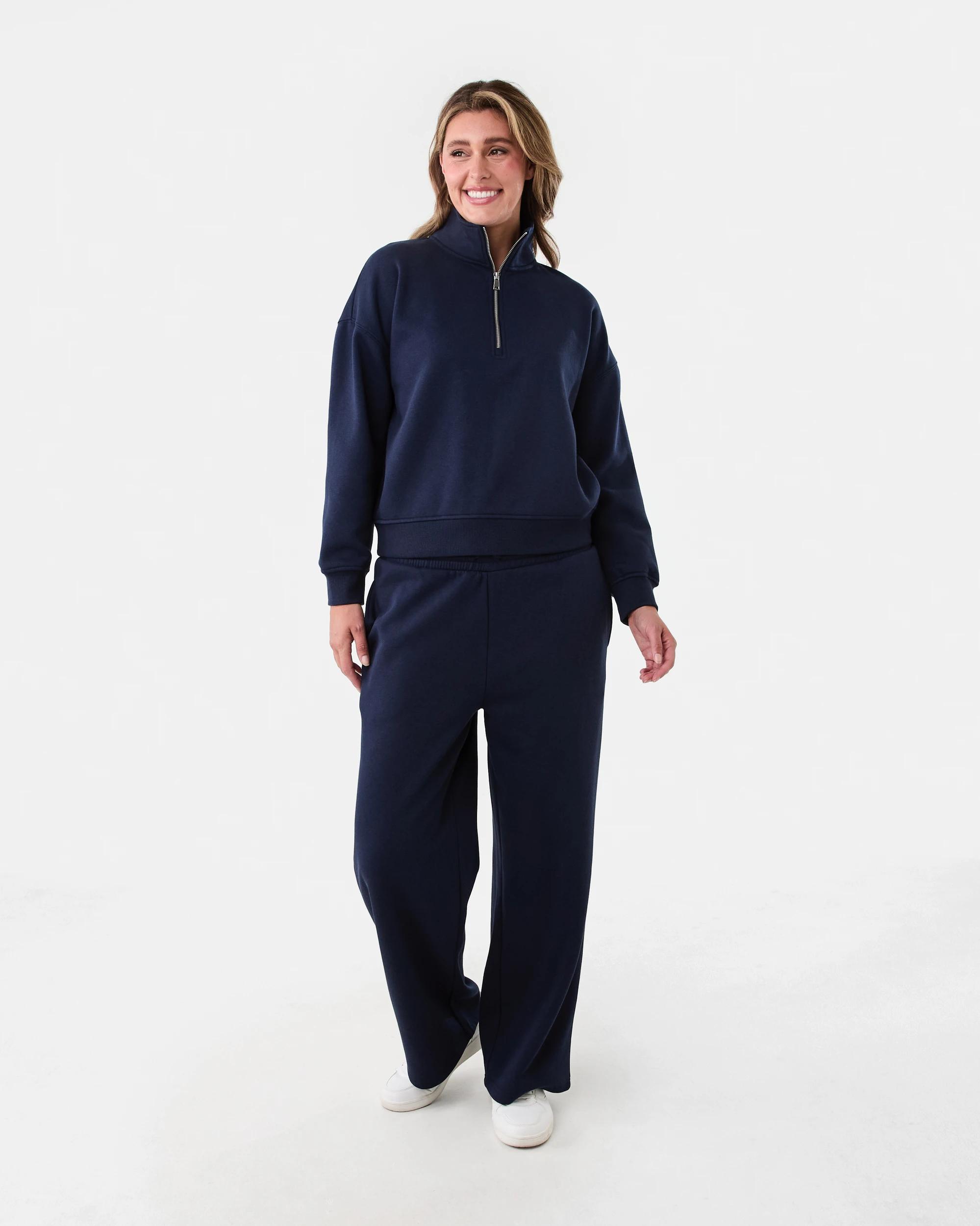 6 Wide Leg Trackpants Navy Blaze, 6 of 6