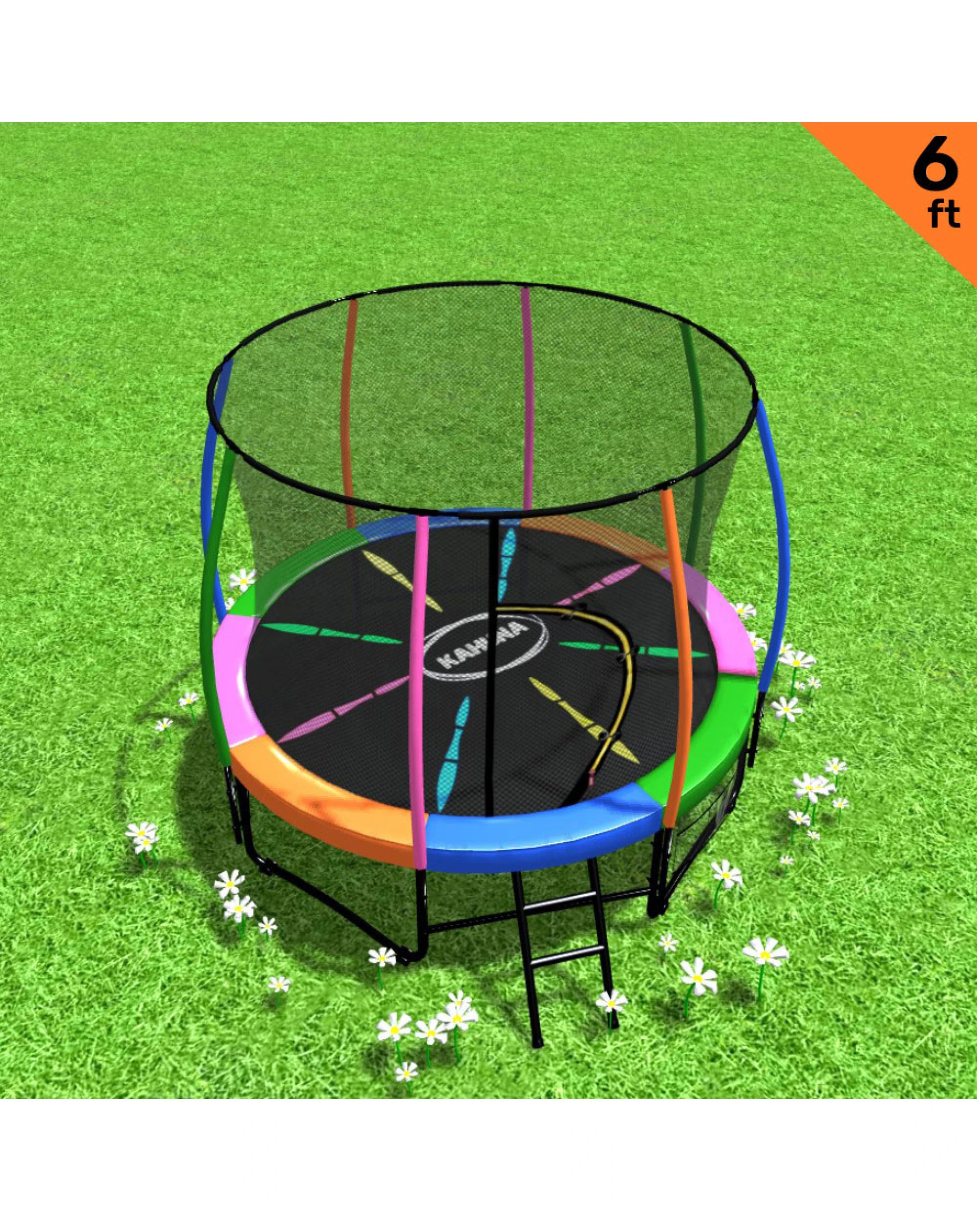 2 Kahuna 6 Ft Trampoline With Rainbow Safety Pad, 2 of 6
