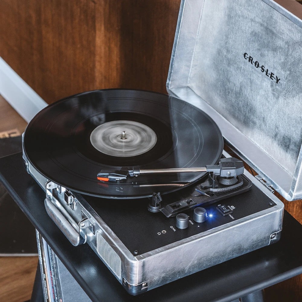 2 Crosley Cruiser Bluetooth Portable Turntable - Silver - Silver, 2 of 5
