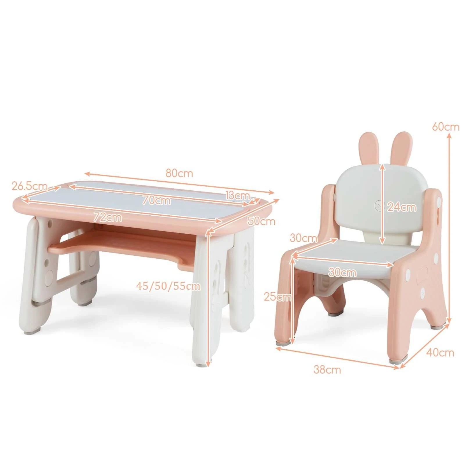 2 Costway Table Chair Set Art Play Desk Chair, 2 of 3
