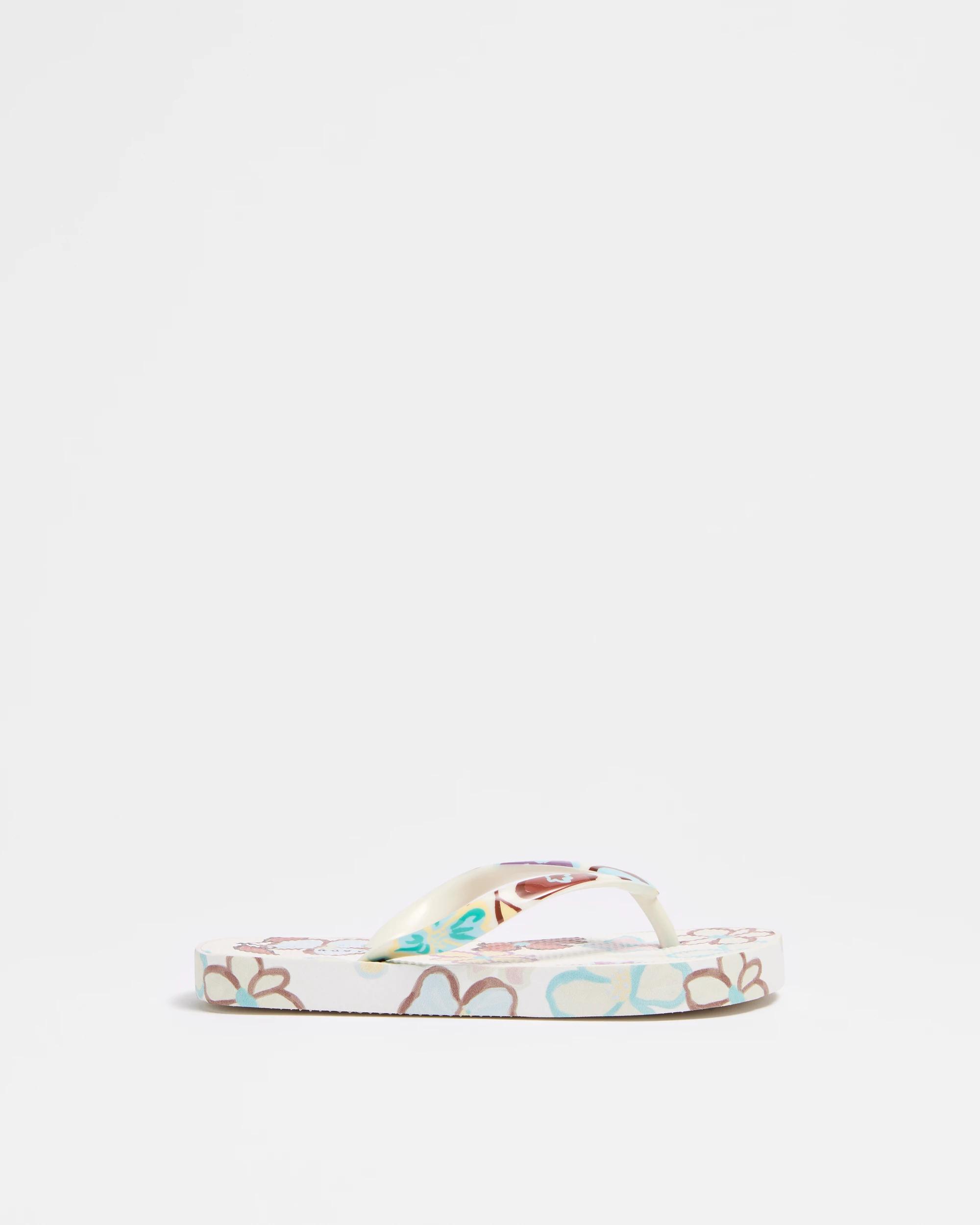 1 Target Girls Printed Thongs WHITE FLORAL, 1 of 3