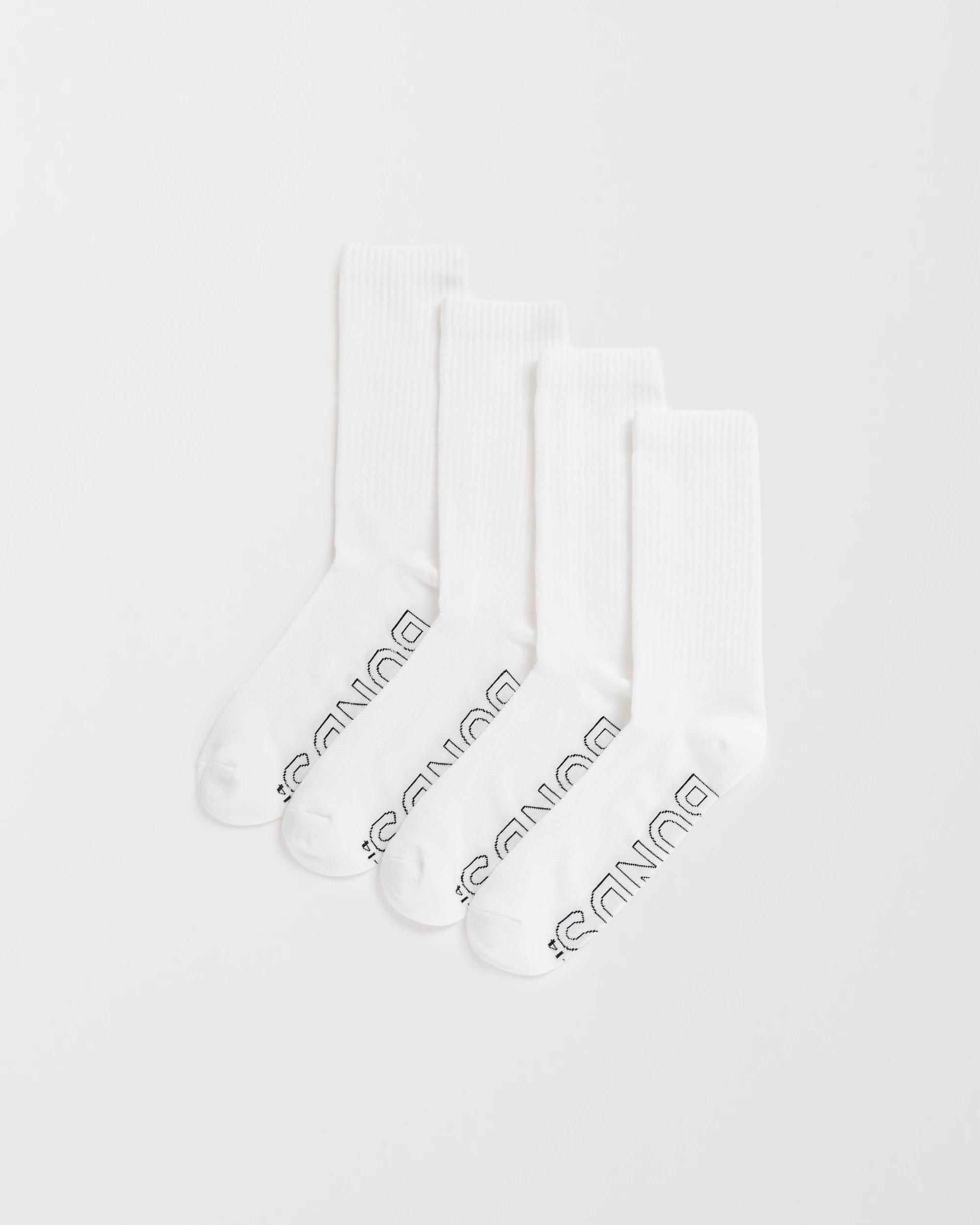 1 Mens Logo Lightweight Crew Socks 4 Pack - Bonds WHITE, 1 of 1