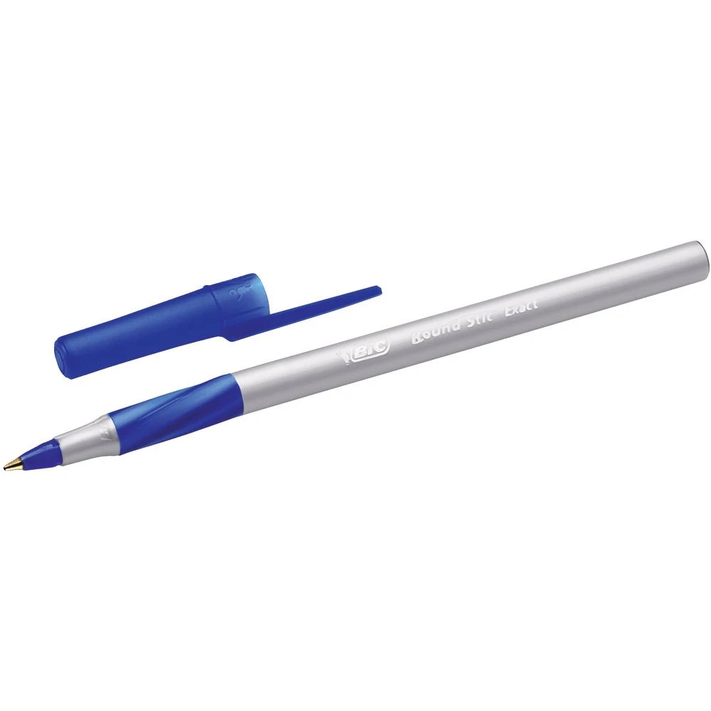 4 BIC Round Stic Comfort Grip Ballpoint Pens Blue 10 Pack, 4 of 5