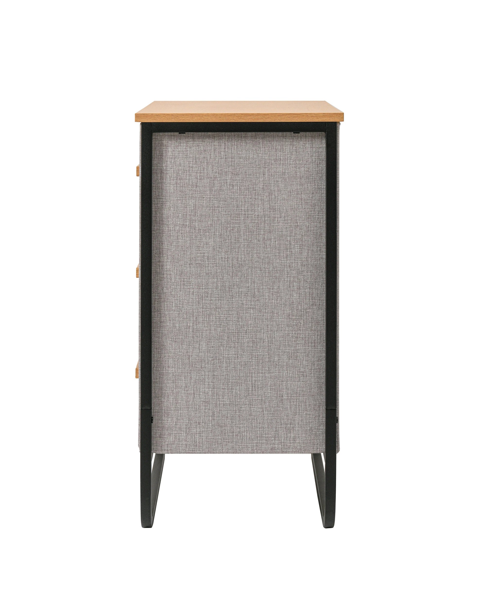 4 Sherwood Selene 3 Drawer Fabric Dresser 60x35x73cm - Grey, 4 of 10