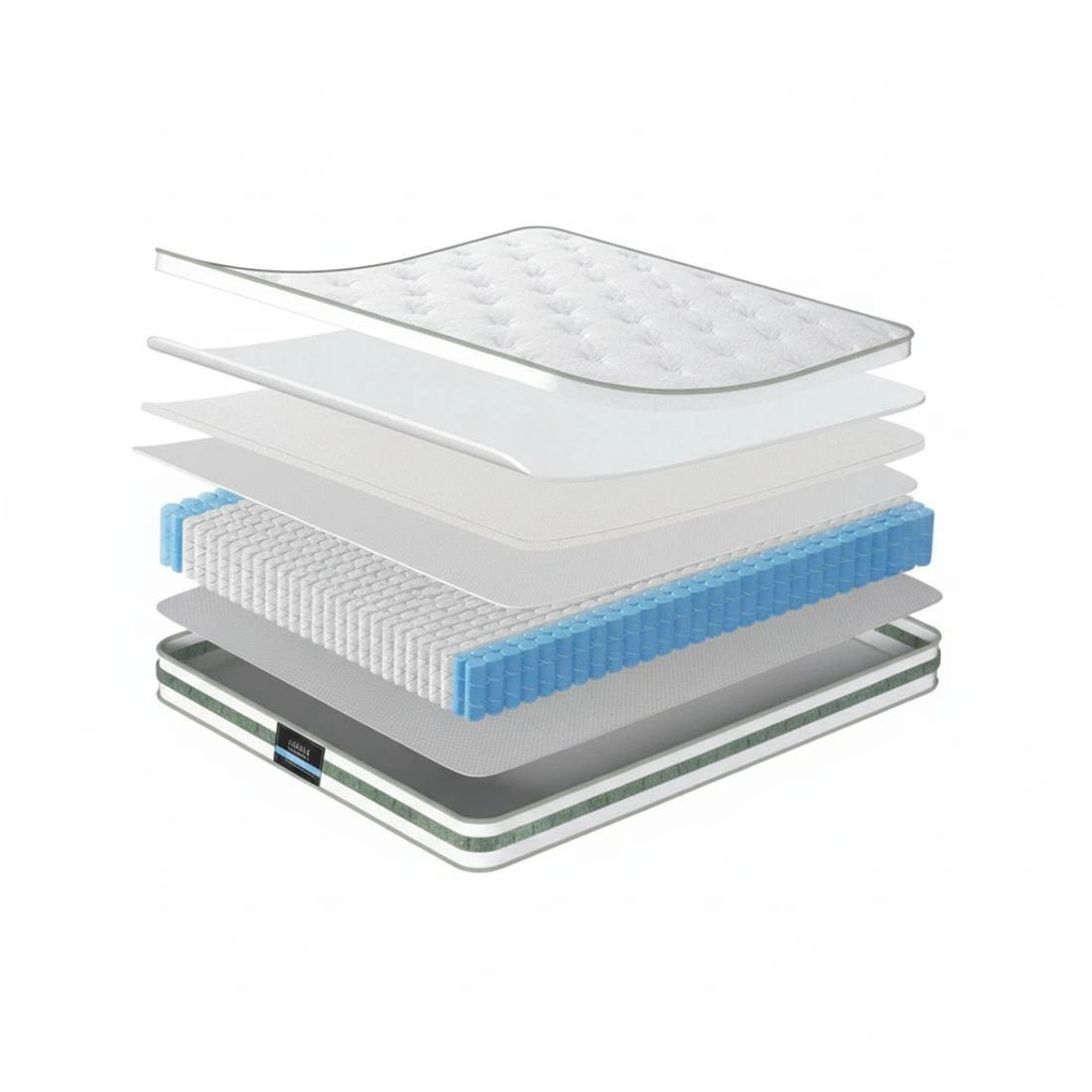 4 Giselle Bedding Green Tea Foam Pocket Spring Mattress Double Bed Hybrid Mattresses - Double Bed - Green, 4 of 6