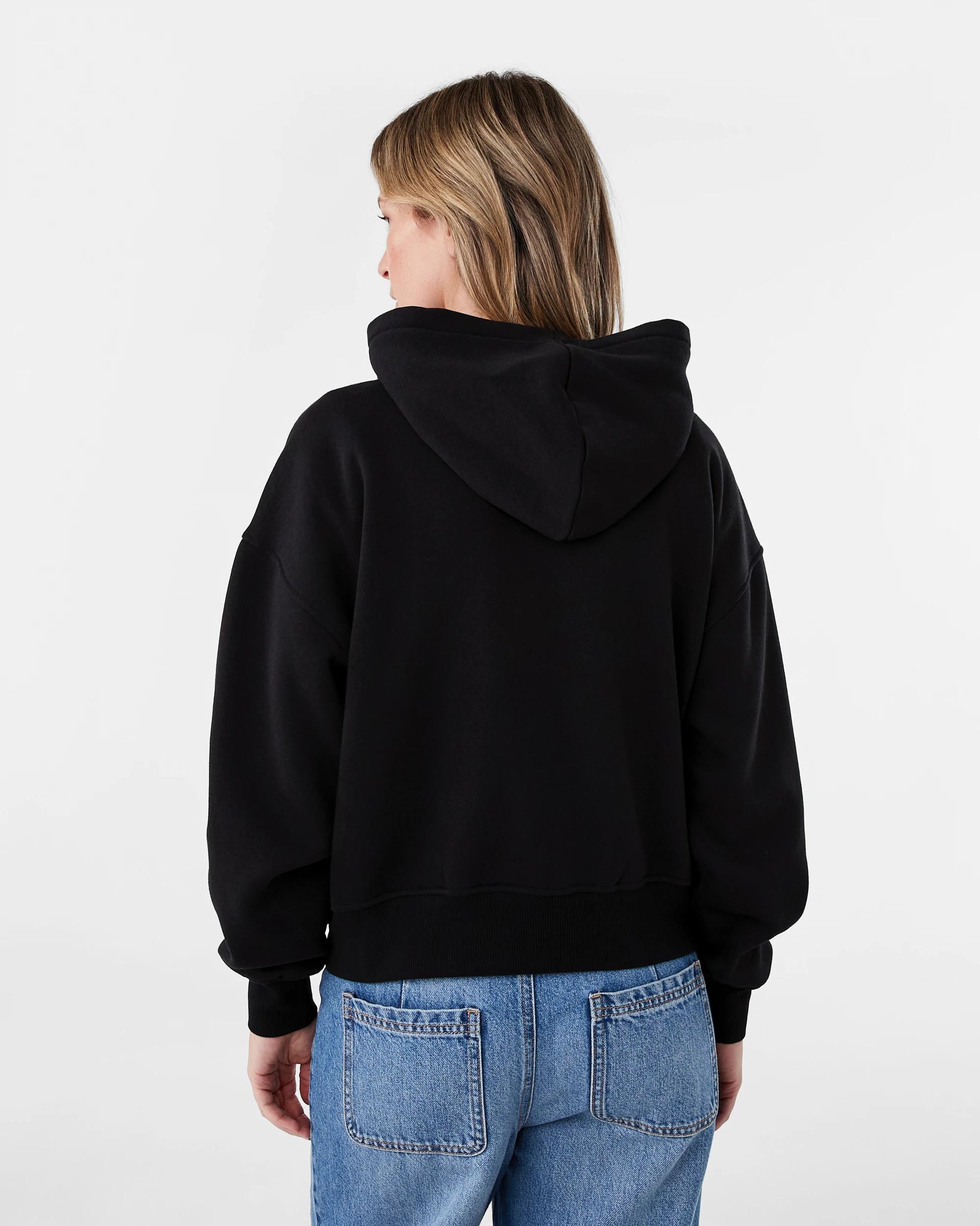4 Relaxed Zip Through Hoodie Black, 4 of 8