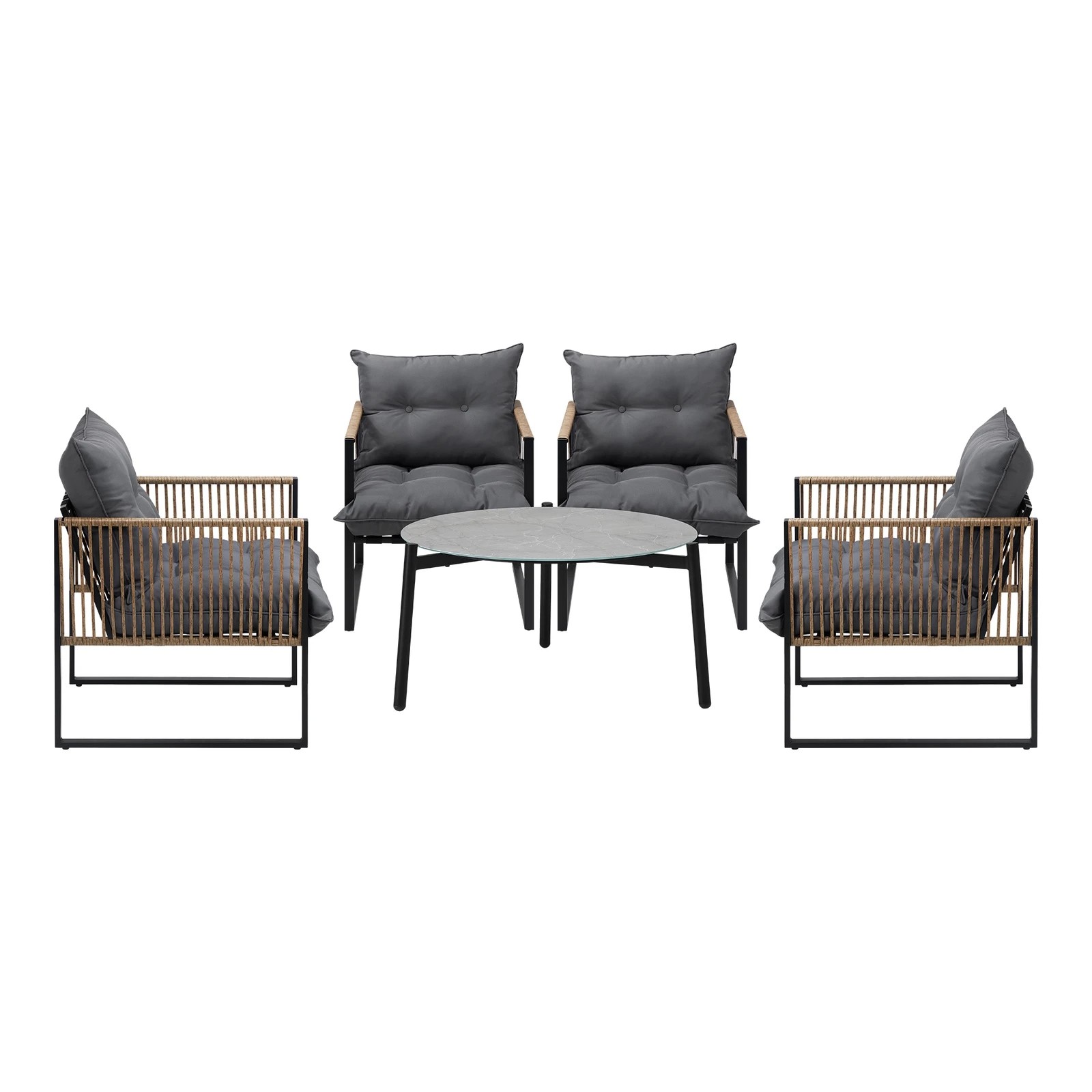 8 Livsip Outdoor Patio Set Furniture 70cm Coffee Table Rattan Chairs 5pcs
 - Multi, 8 of 10