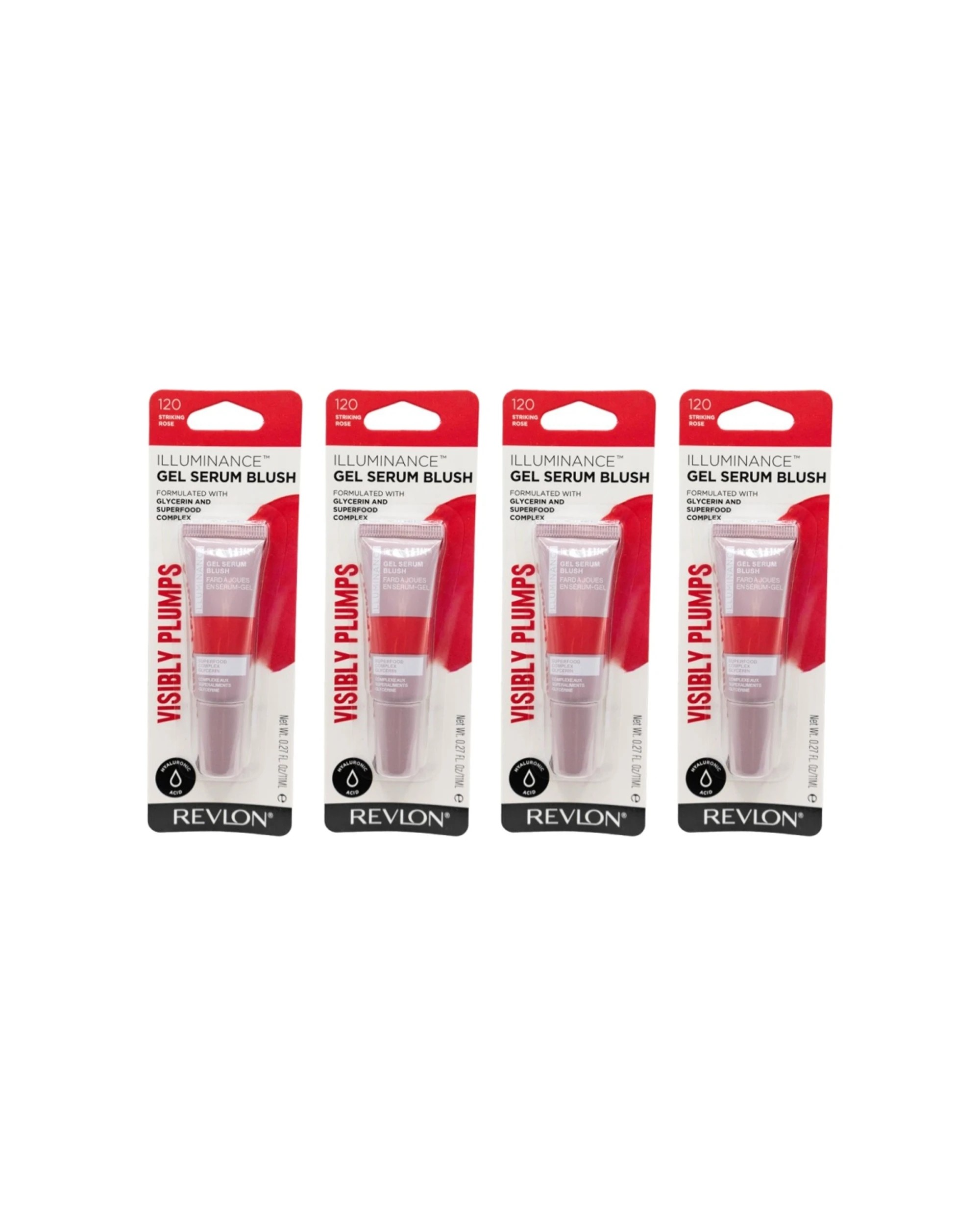 1 Revlon 4PK Gel Serum Blush Illuminance Striking Rose 120 Carded 11ml - Multi, 1 of 4