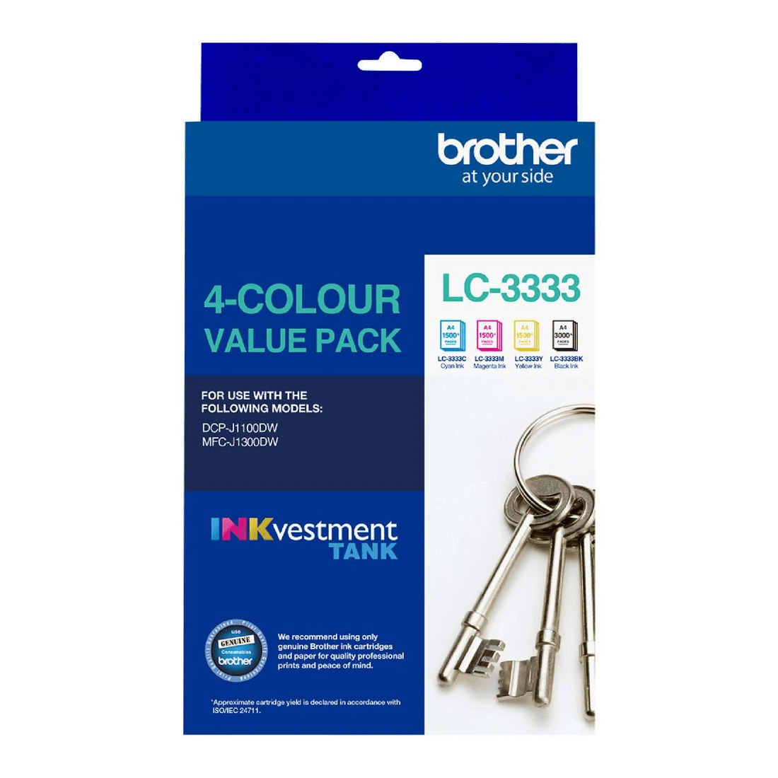 1 Brother INKvestment LC 3333 4 Colour Ink Value Pack, 1 of 2
