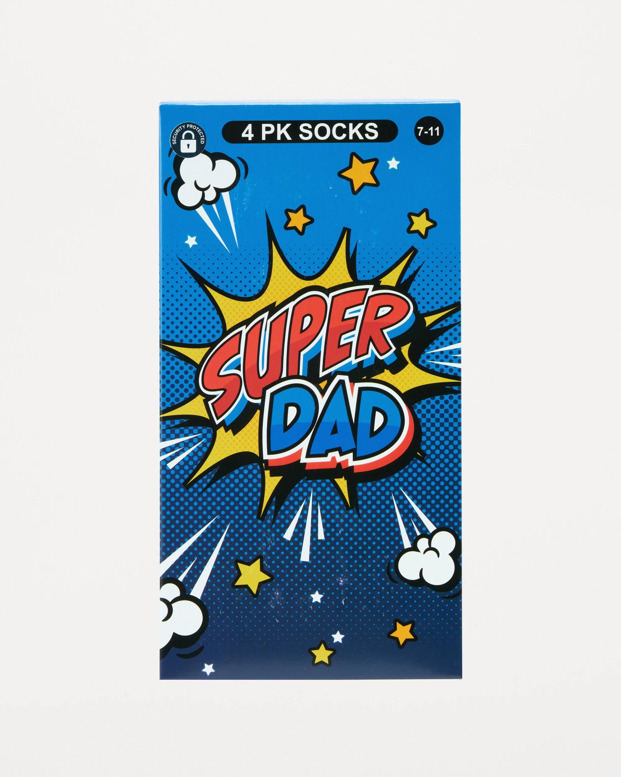 3 4 Pack Novelty Socks Super Dad, 3 of 4