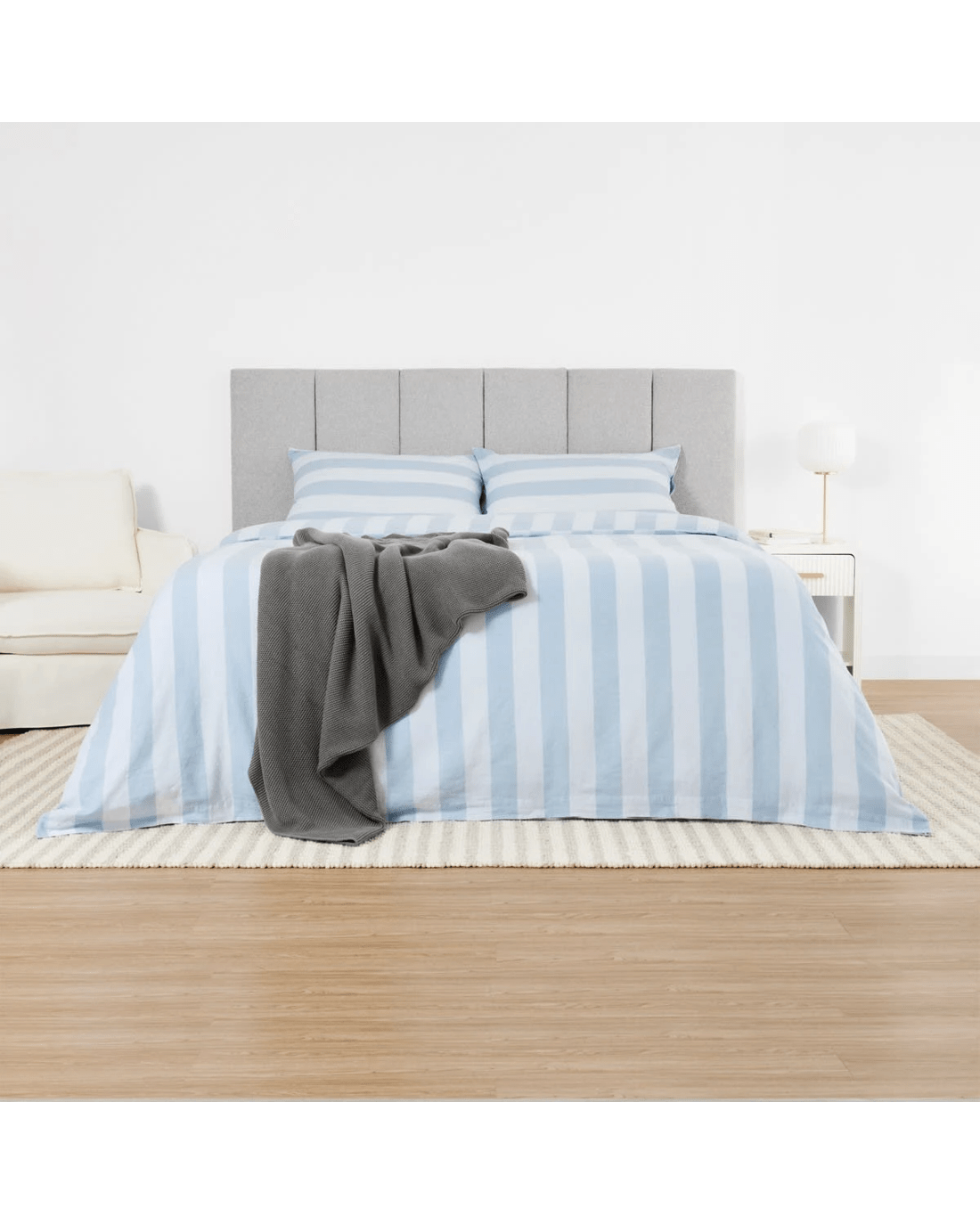 1 Queen/King Bed Wide Panel Bedhead - Grey, 1 of 10