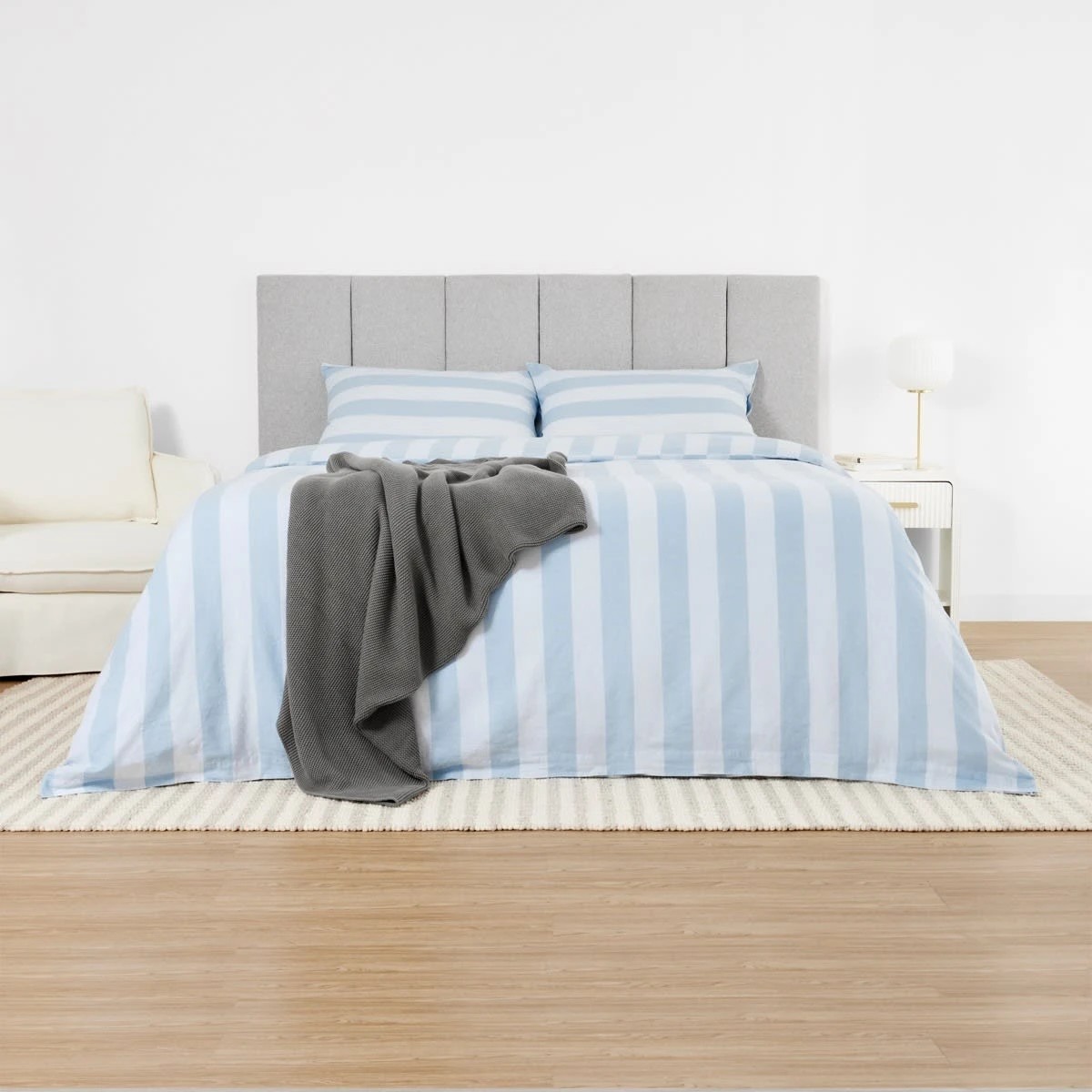 1 Queen/King Bed Wide Panel Bedhead - Grey, 1 of 10